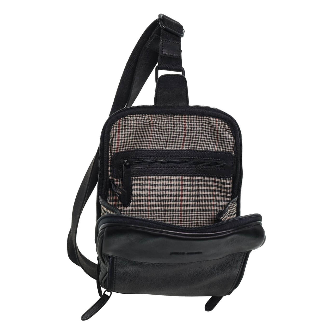 Pierre Cardin Men’s Leather Crossbody-Sling Bag in Black