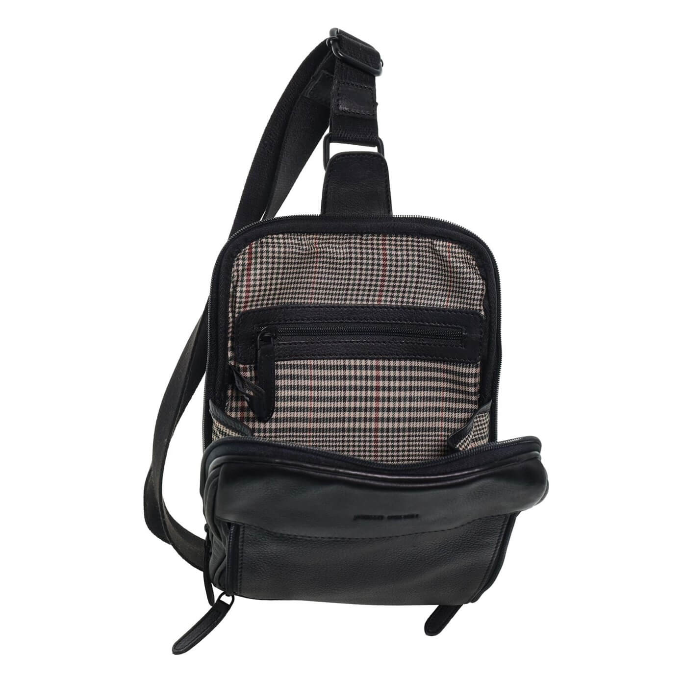 Pierre Cardin Men’s Leather Crossbody-Sling Bag in Black