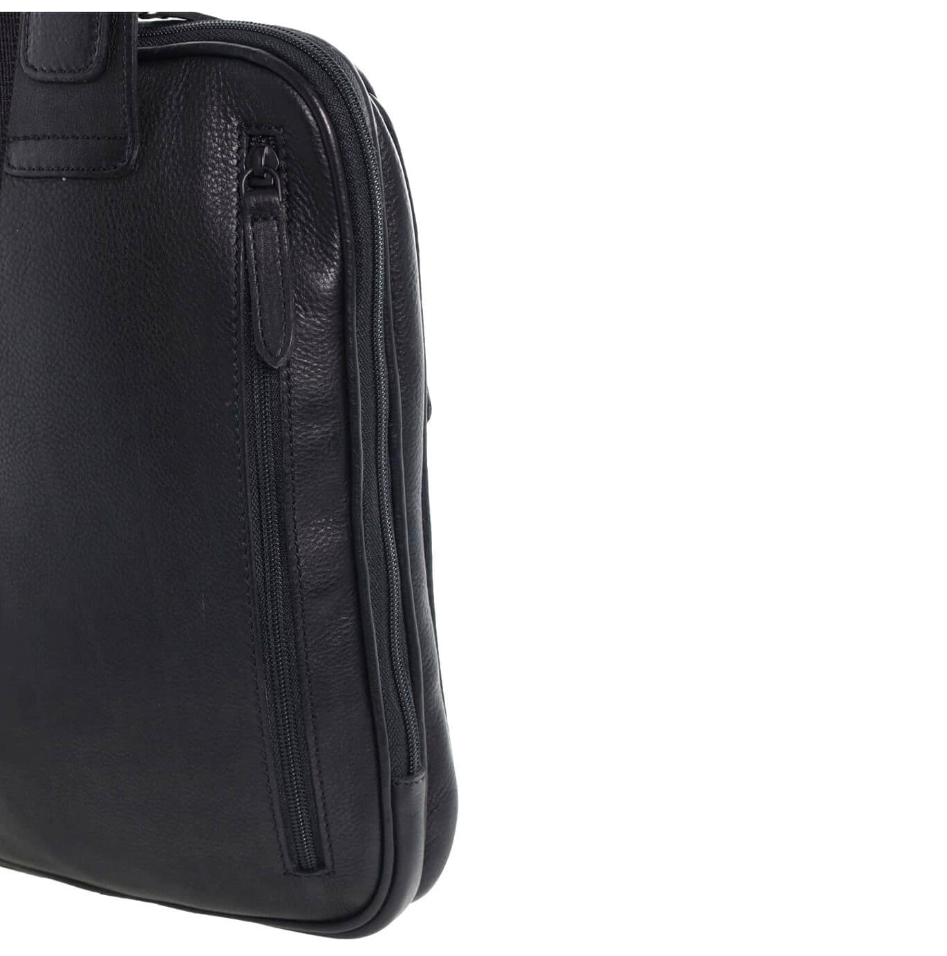 Pierre Cardin Men’s Leather Crossbody-Sling Bag in Black