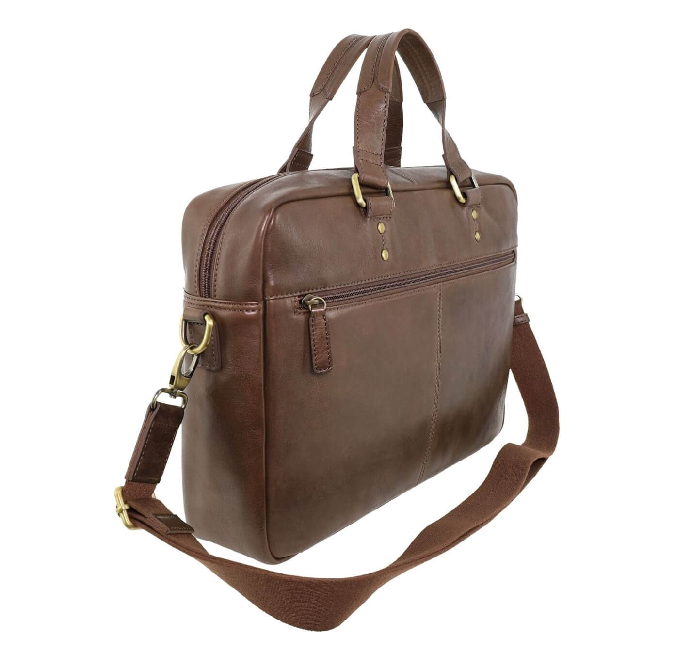 Pierre Cardin Men’s Rustic Leather Business-Laptop Bag in Oak