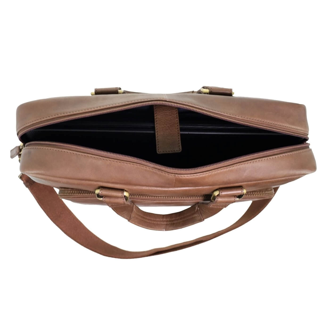 Pierre Cardin Men’s Rustic Leather Business-Laptop Bag in Oak