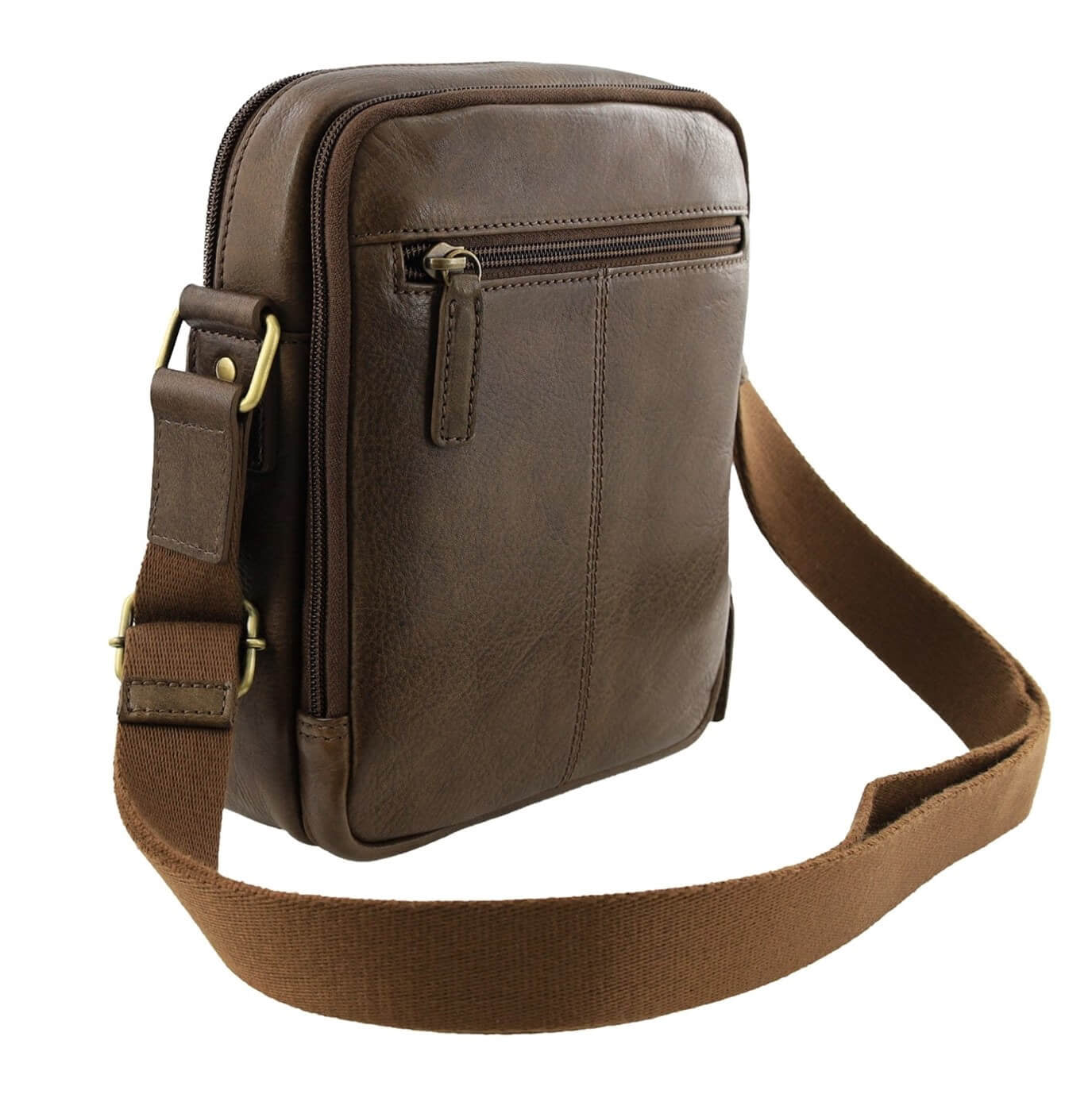 Pierre Cardin Men’s Leather Compact Crossbody Bag in Oak