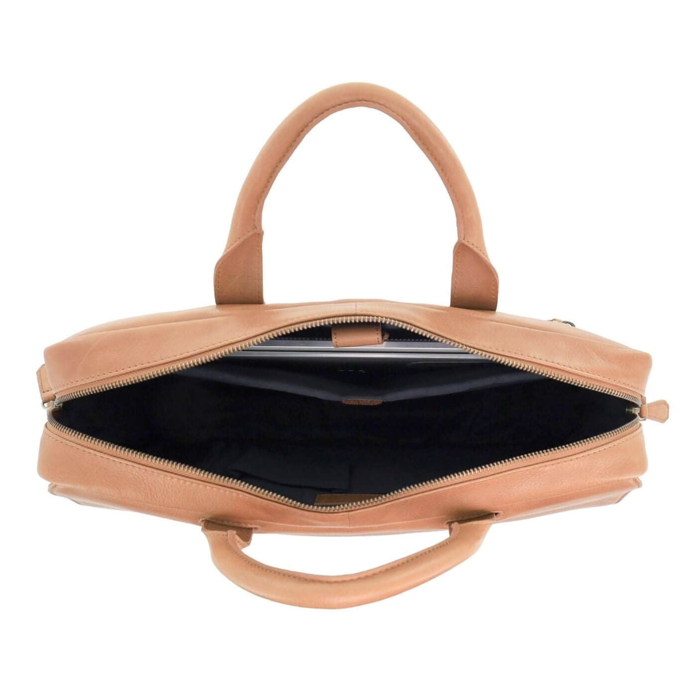 Pierre Cardin Men’s Leather Messenger-Laptop Bag in Cognac