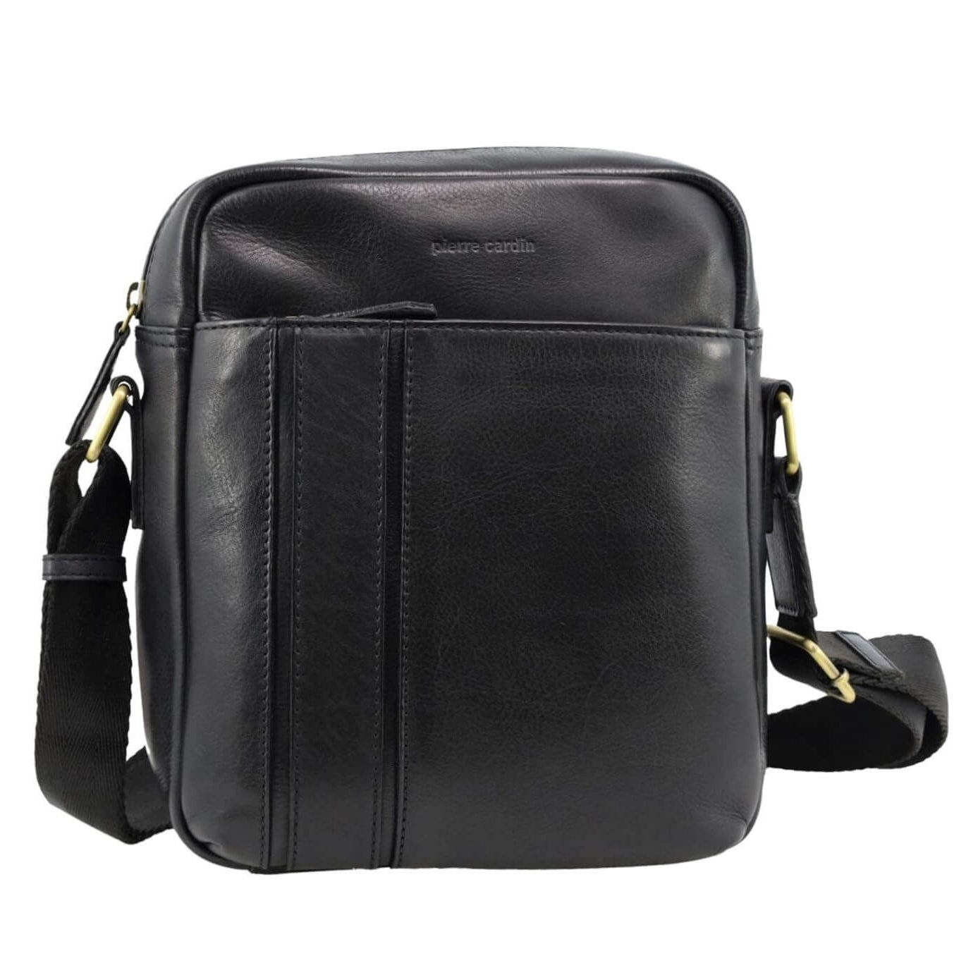 Pierre Cardin Men’s Leather Versatile Crossbody Bag in Black