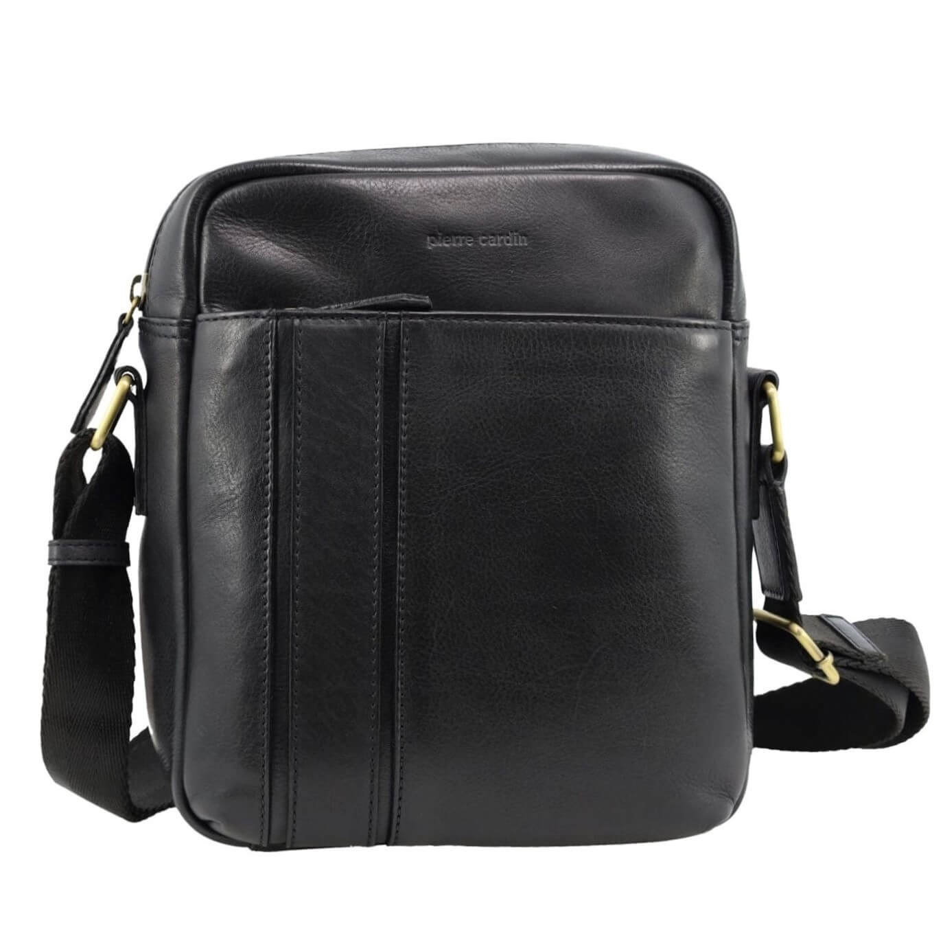 Pierre Cardin Men’s Leather Versatile Crossbody Bag in Black