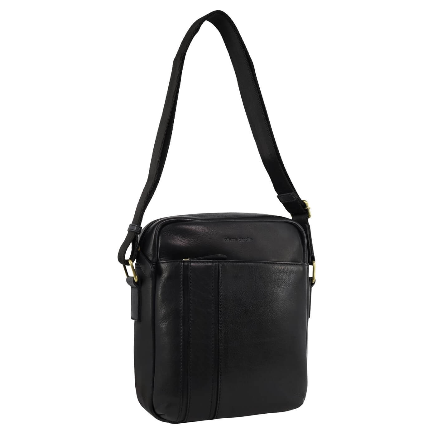 Pierre Cardin Men’s Leather Versatile Crossbody Bag in Black