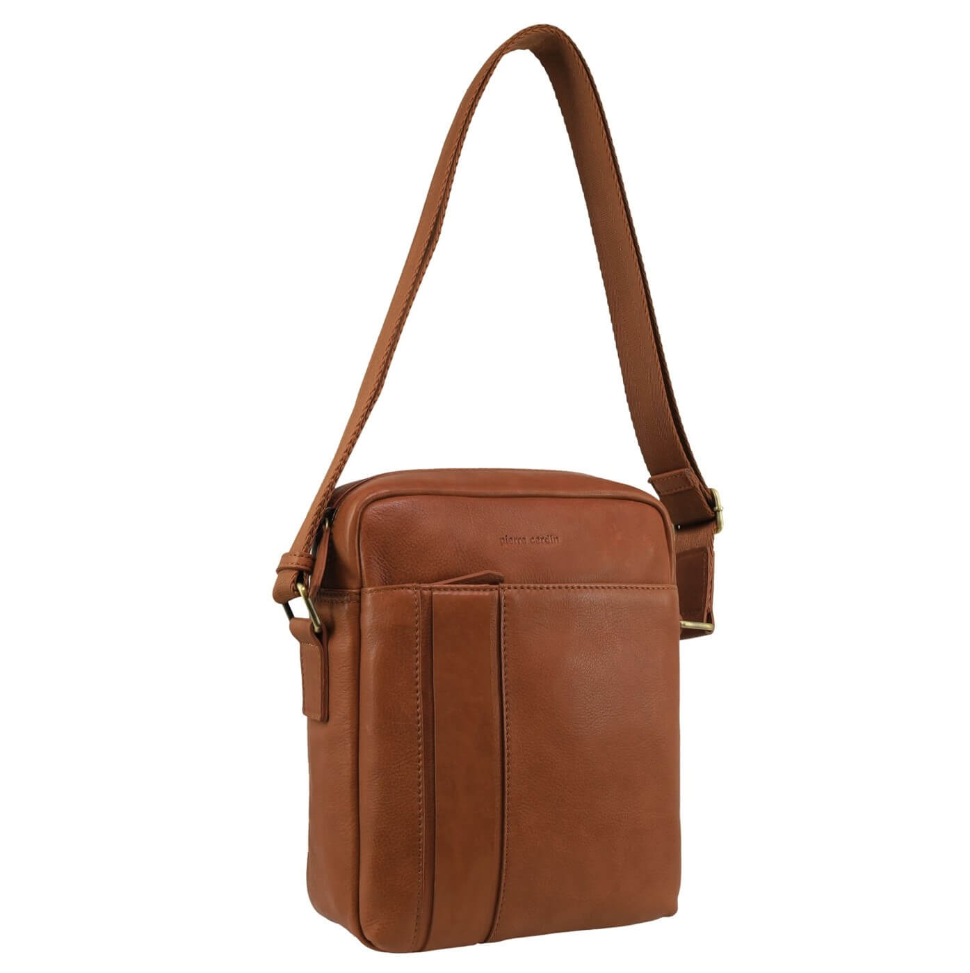 Pierre Cardin Men’s Leather Versatile Crossbody Bag in Cognac