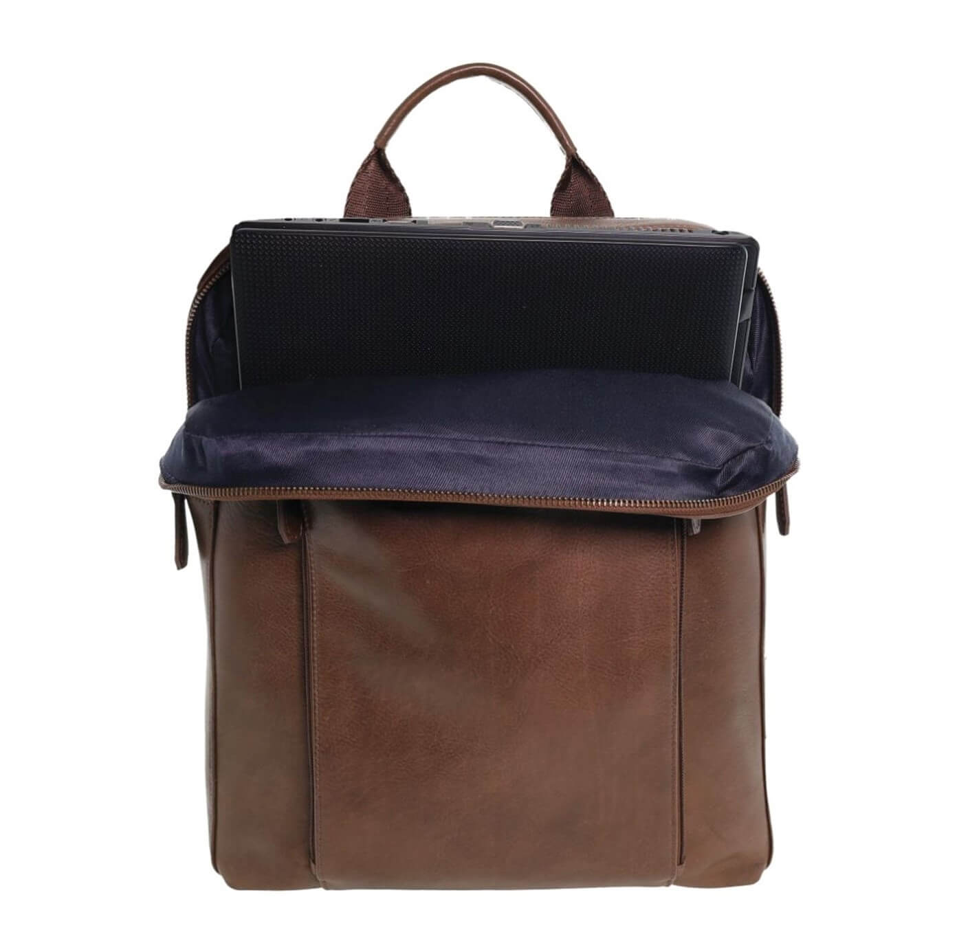 Pierre Cardin Men’s Leather Business-Laptop Backpack in Oak