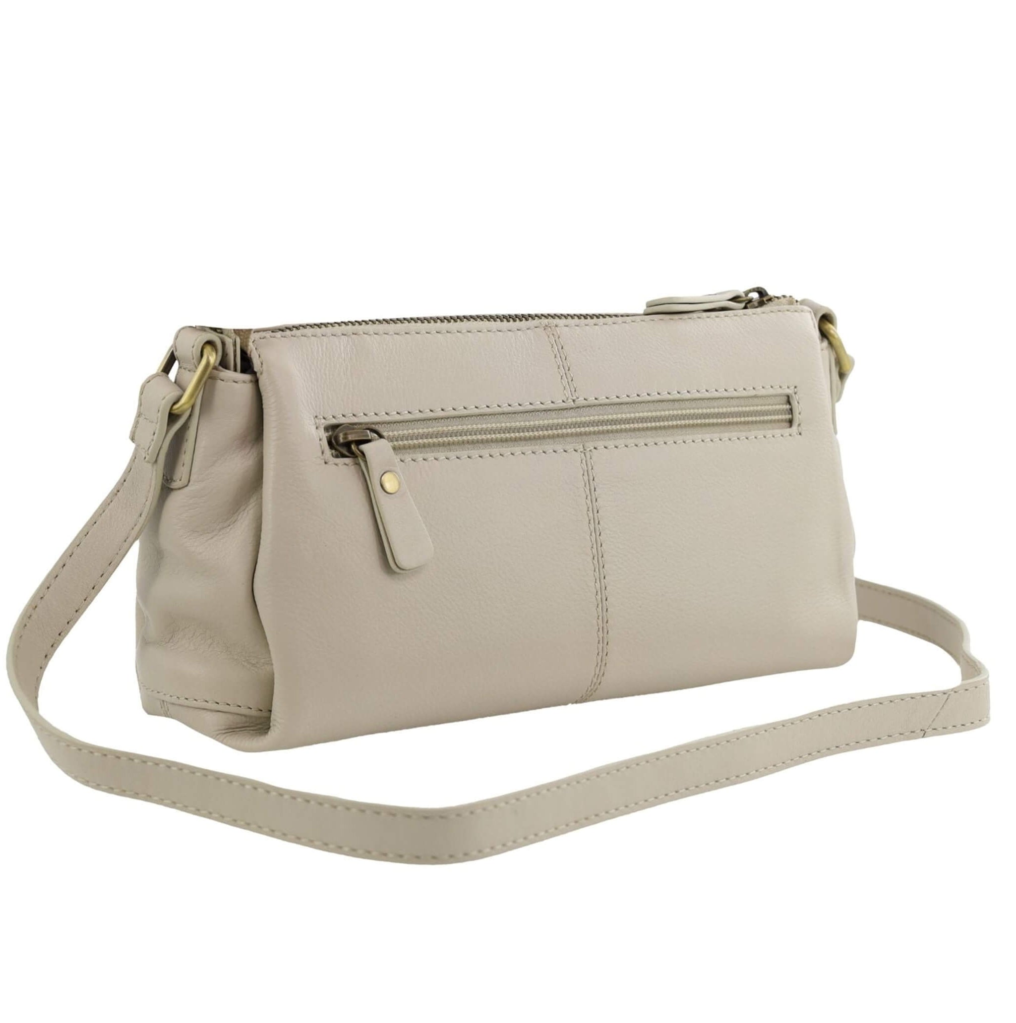 Pierre Cardin Ladies Leather Durable Crossbody Bag in Bone
