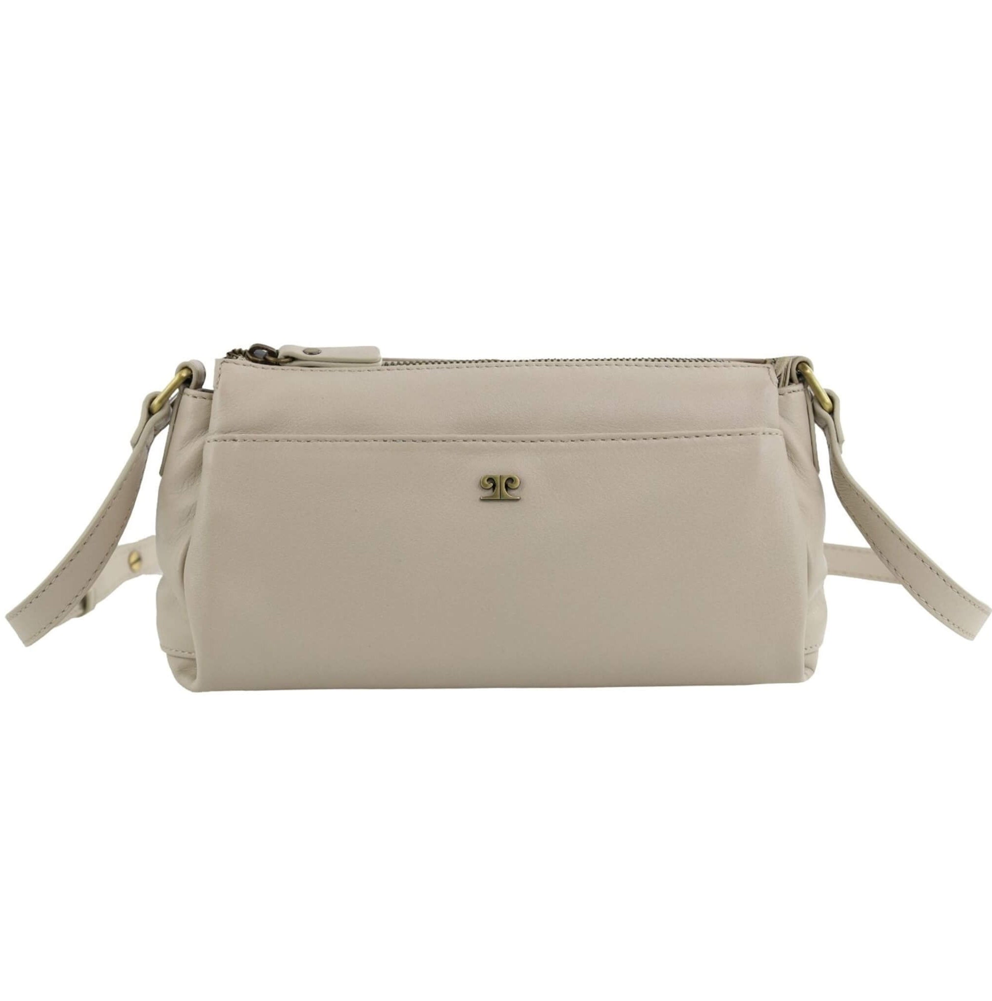 Pierre Cardin Ladies Leather Durable Crossbody Bag in Bone