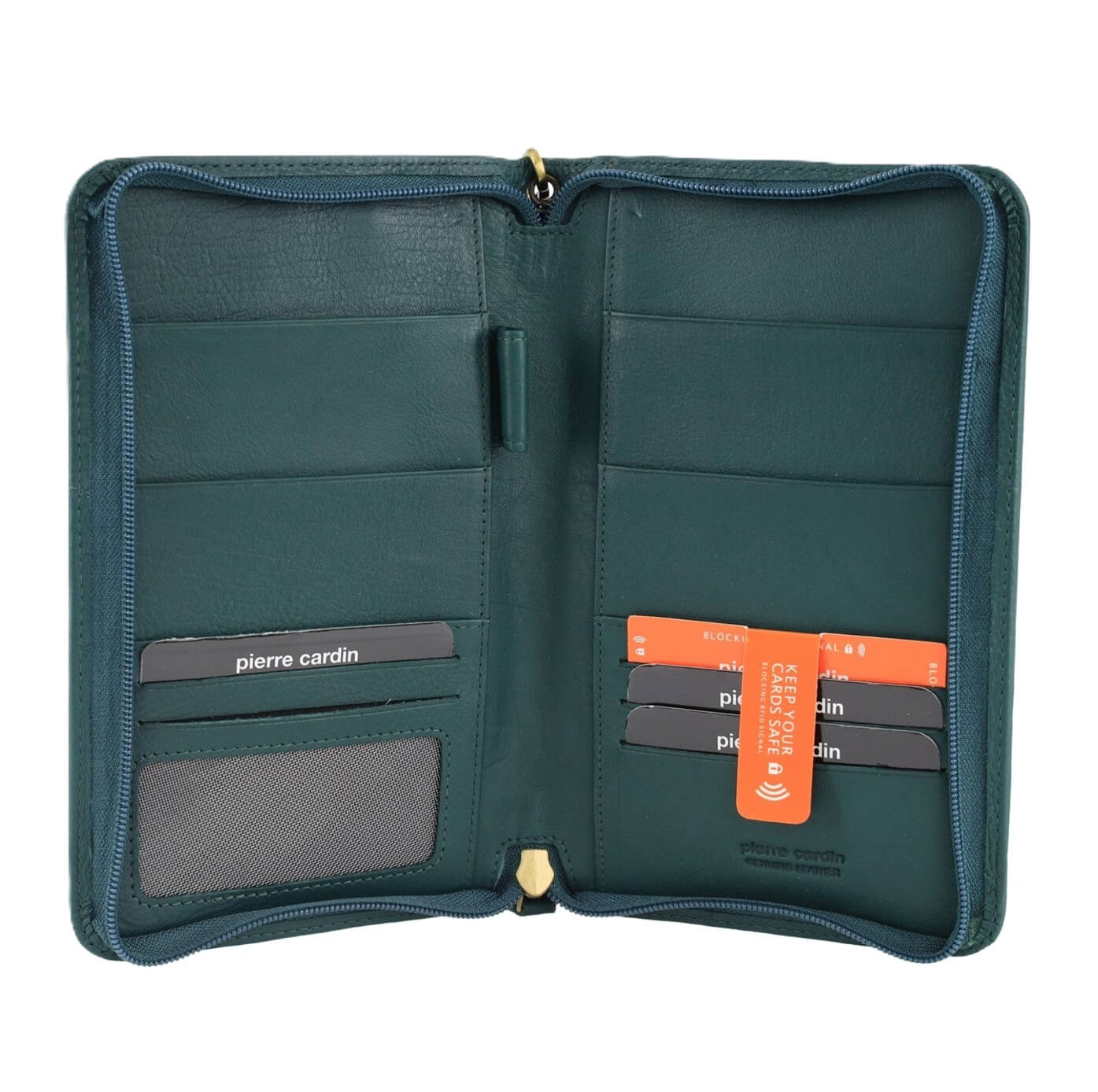 Pierre Cardin Genuine Italian Leather Passport Wallet in Zirkon