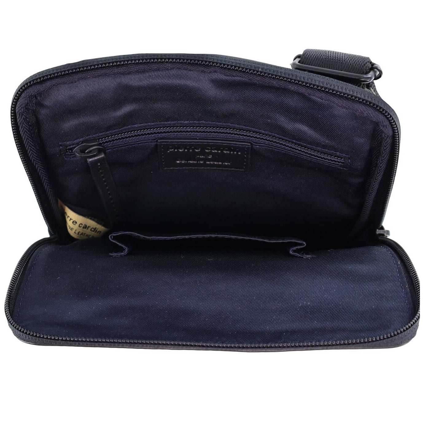 Pierre Cardin Men’s Leather Casual Crossbody Bag in Black