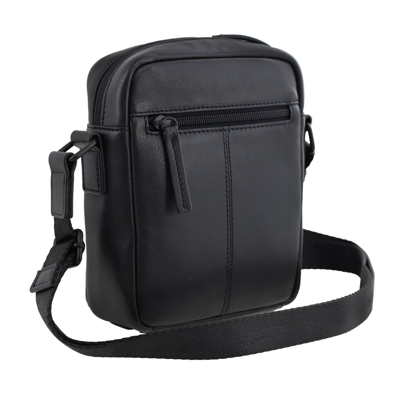 Pierre Cardin Men’s Genuine Leather Classic Crossbody Bag in Black