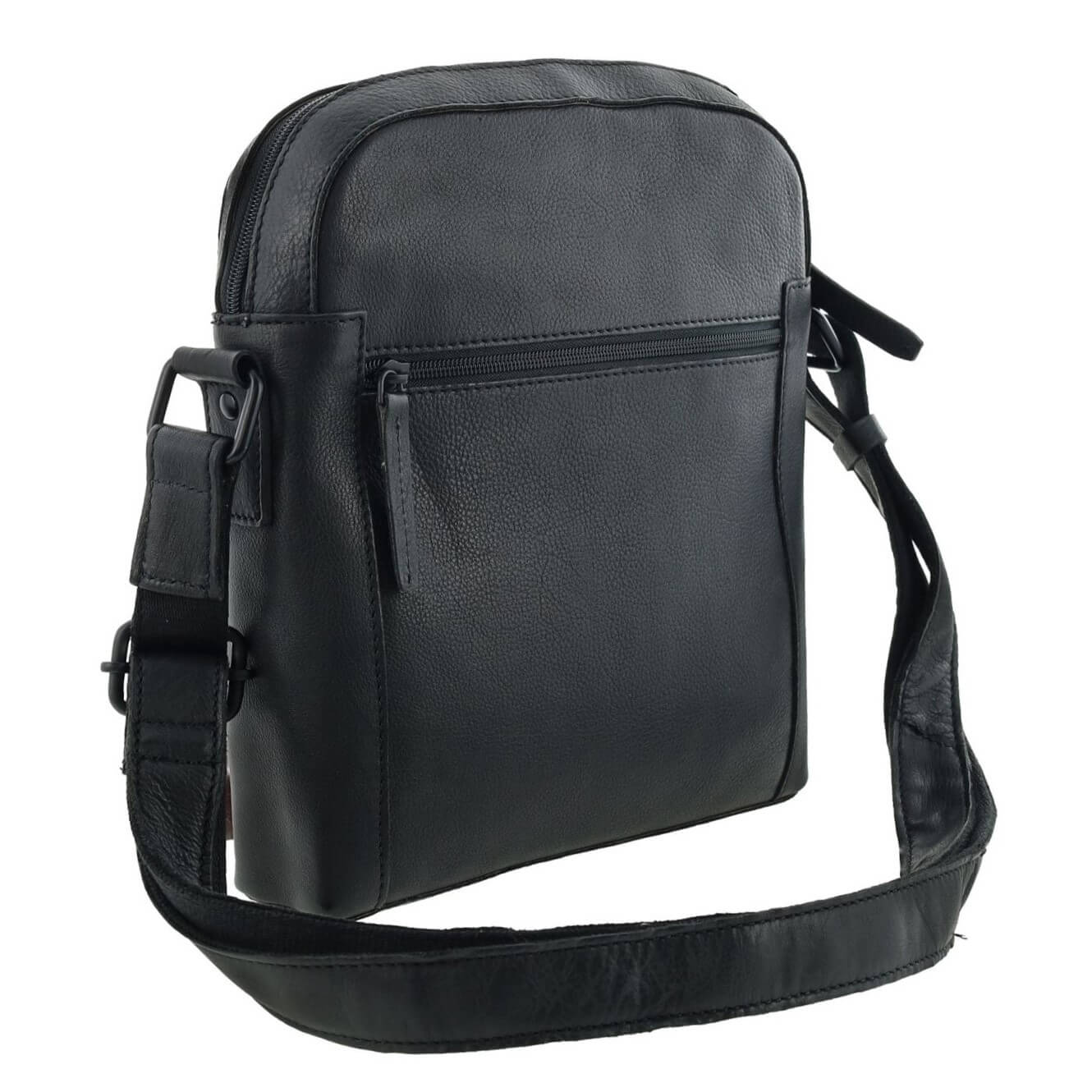 Pierre Cardin Men’s Rustic Leather Crossbody Bag in Black