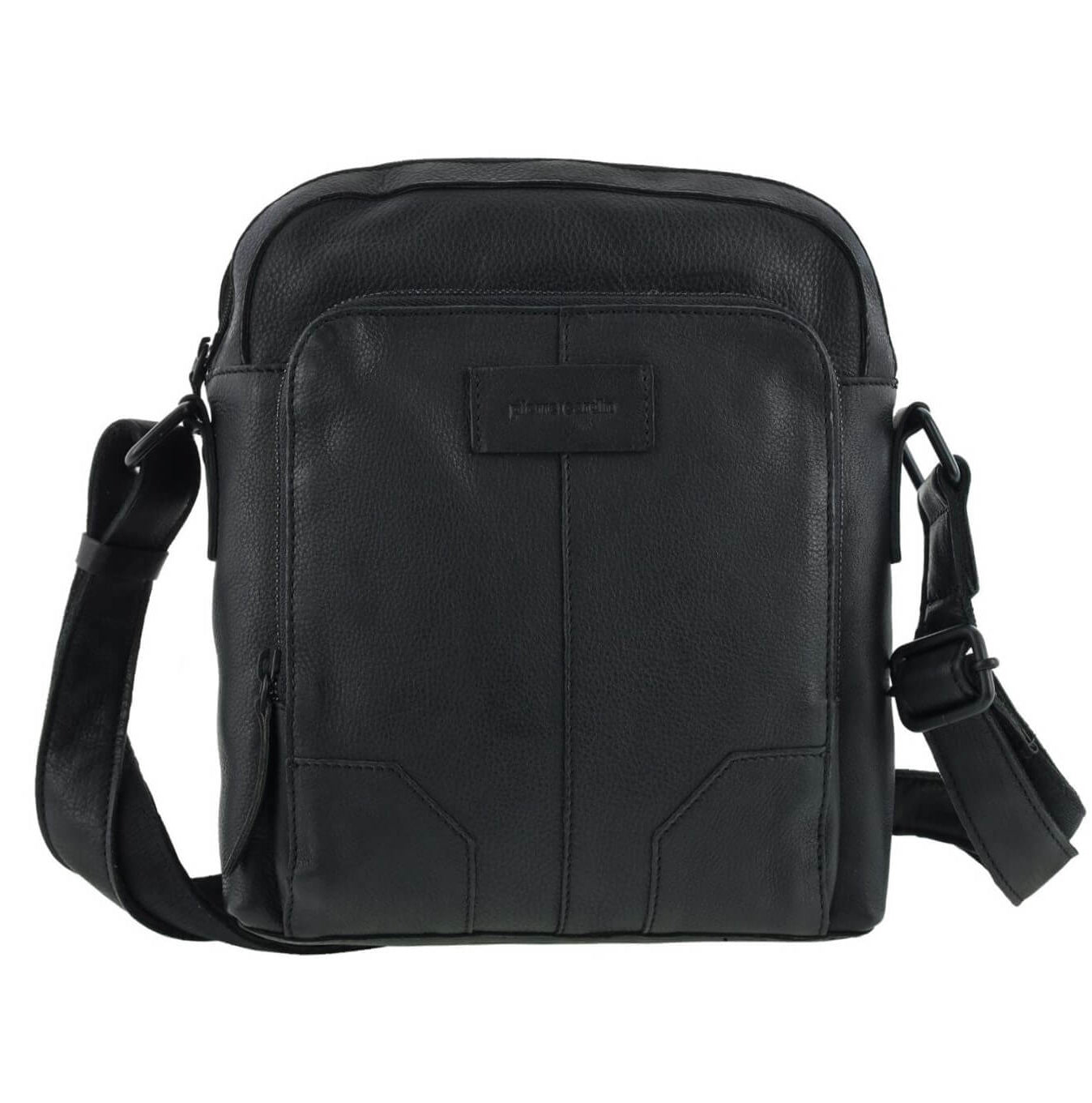Pierre Cardin Men’s Rustic Leather Crossbody Bag in Black
