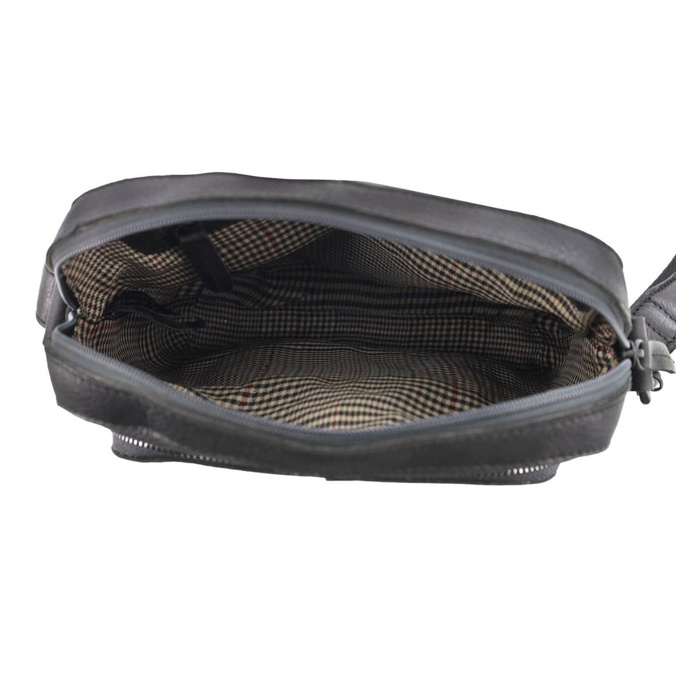 Pierre Cardin Men’s Rustic Leather Crossbody Bag in Black