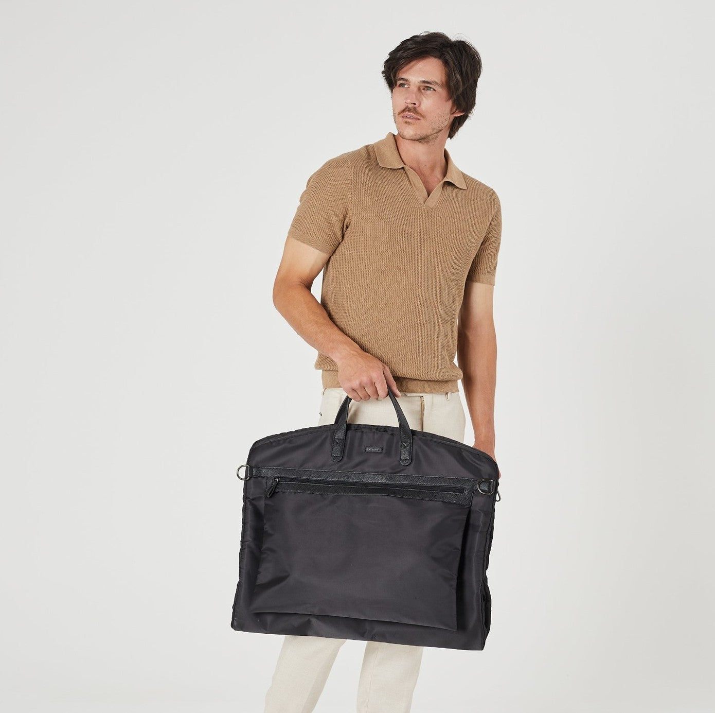 Pierre Cardin Nylon Unisex Overnight Garment Bag in Black