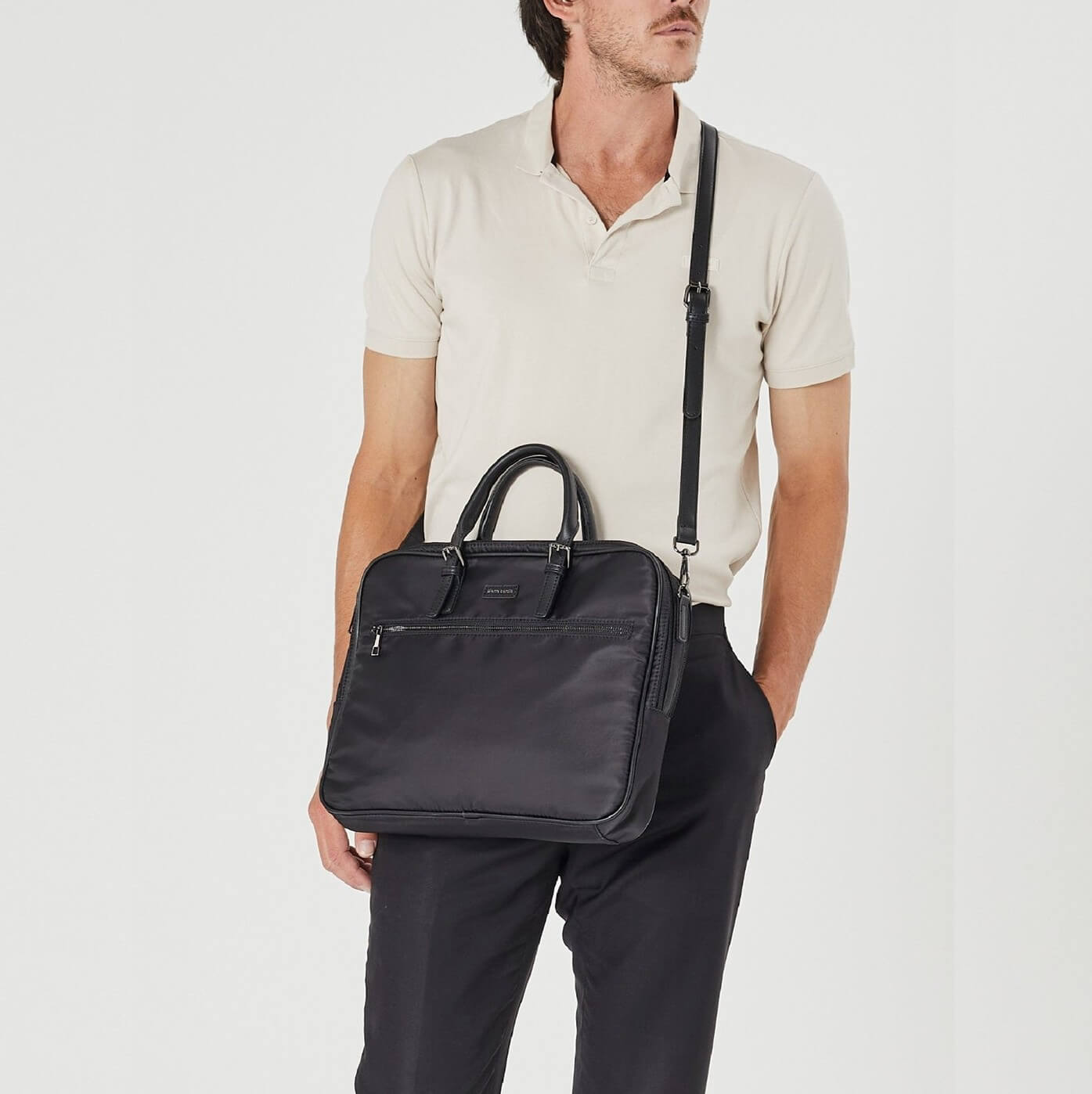 Pierre Cardin Mens Nylon Classic Business 15" Laptop Bag