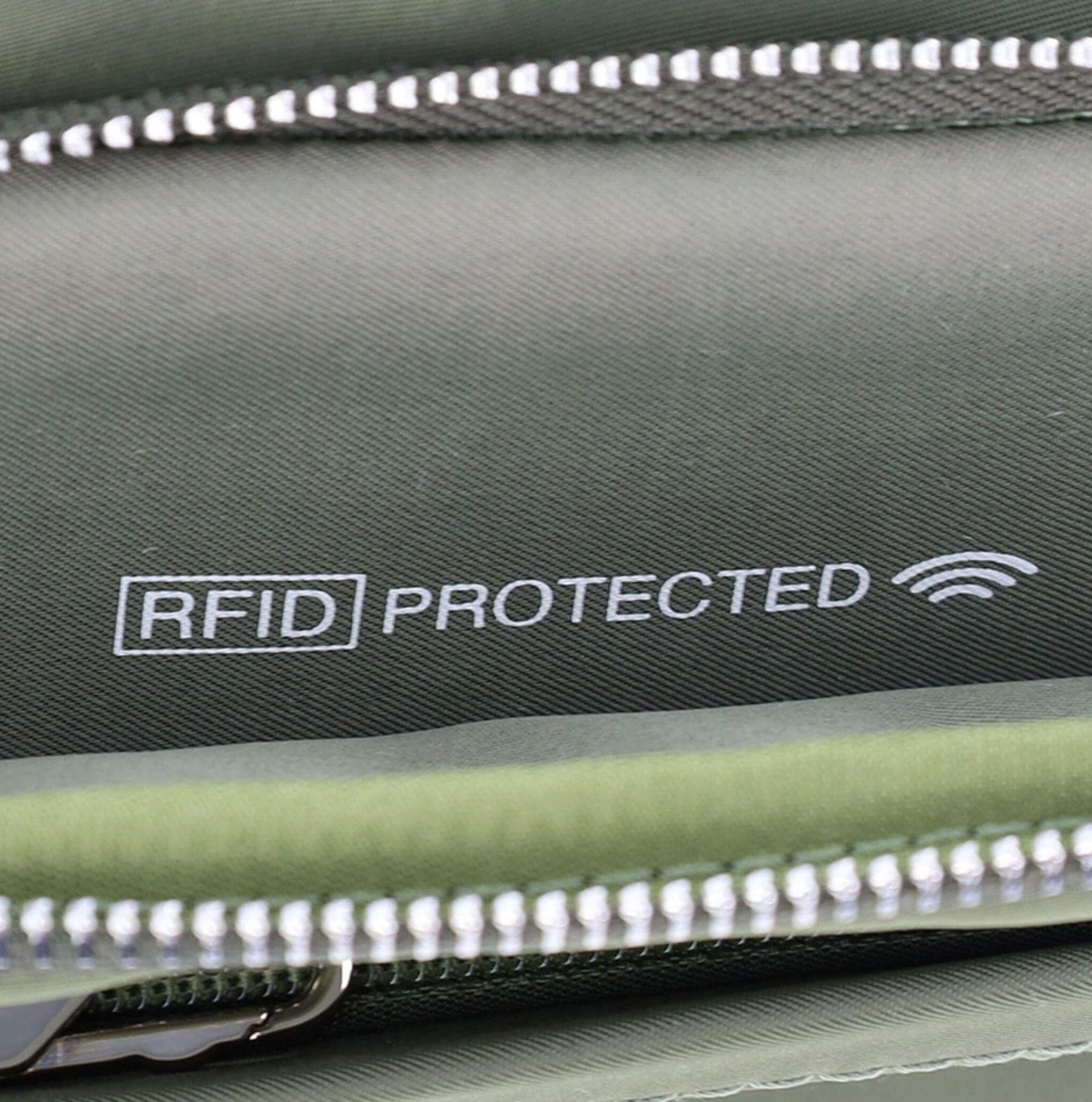 Pierre Cardin RFID Anti-Theft Nylon Crossbody Bag in Olive