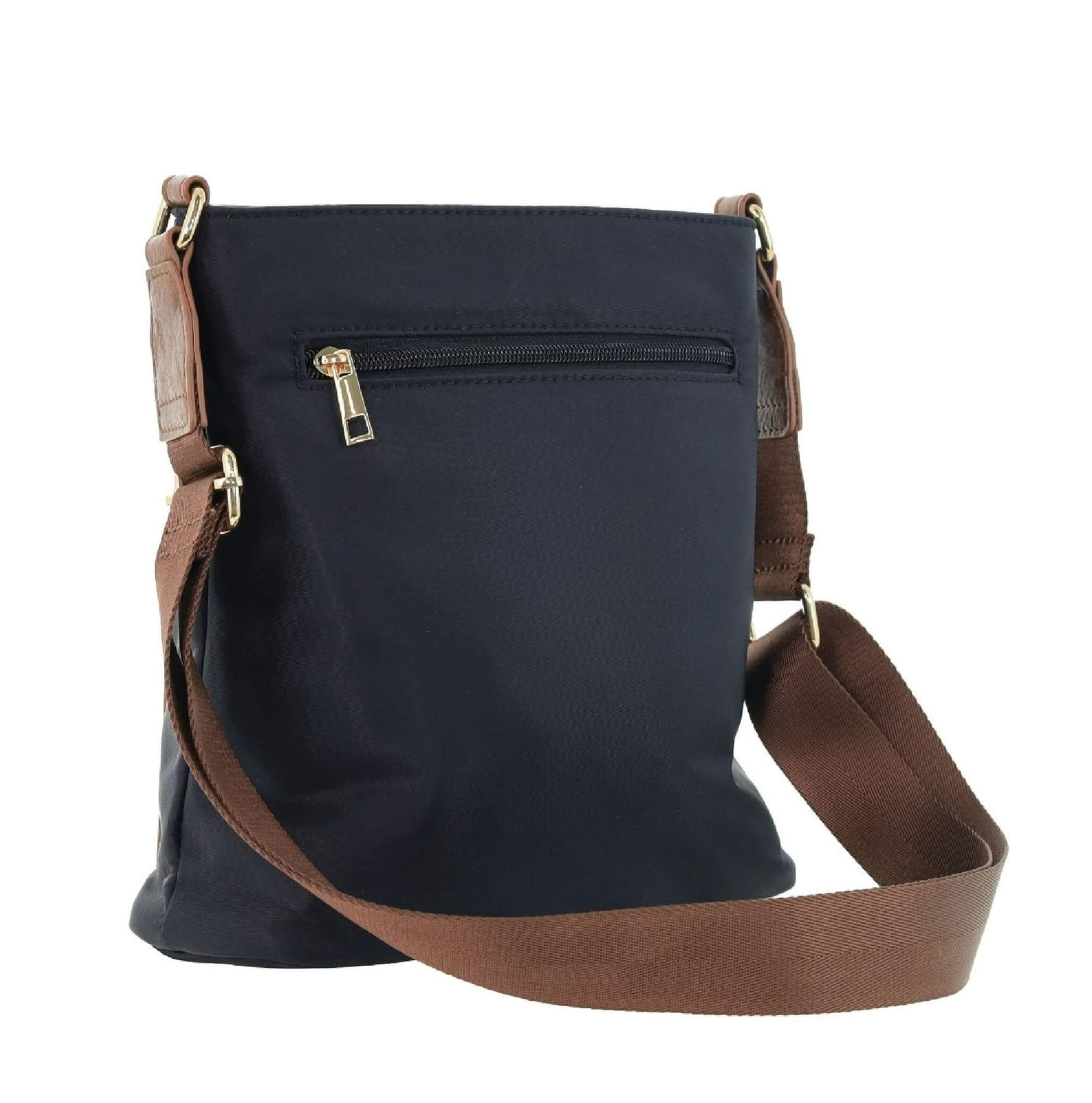 Pierre Cardin RFID Nylon Crossbody Bag In Black