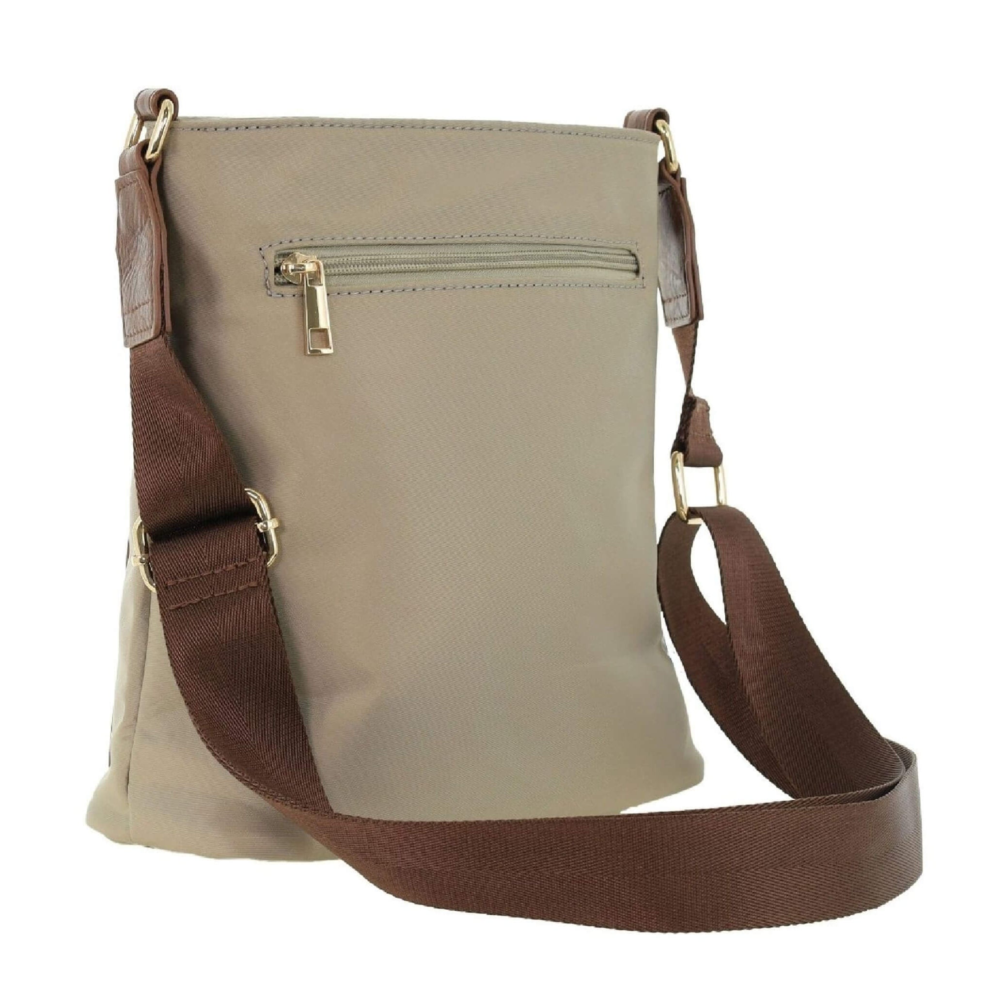 Pierre Cardin RFID Nylon Crossbody Bag In Camel