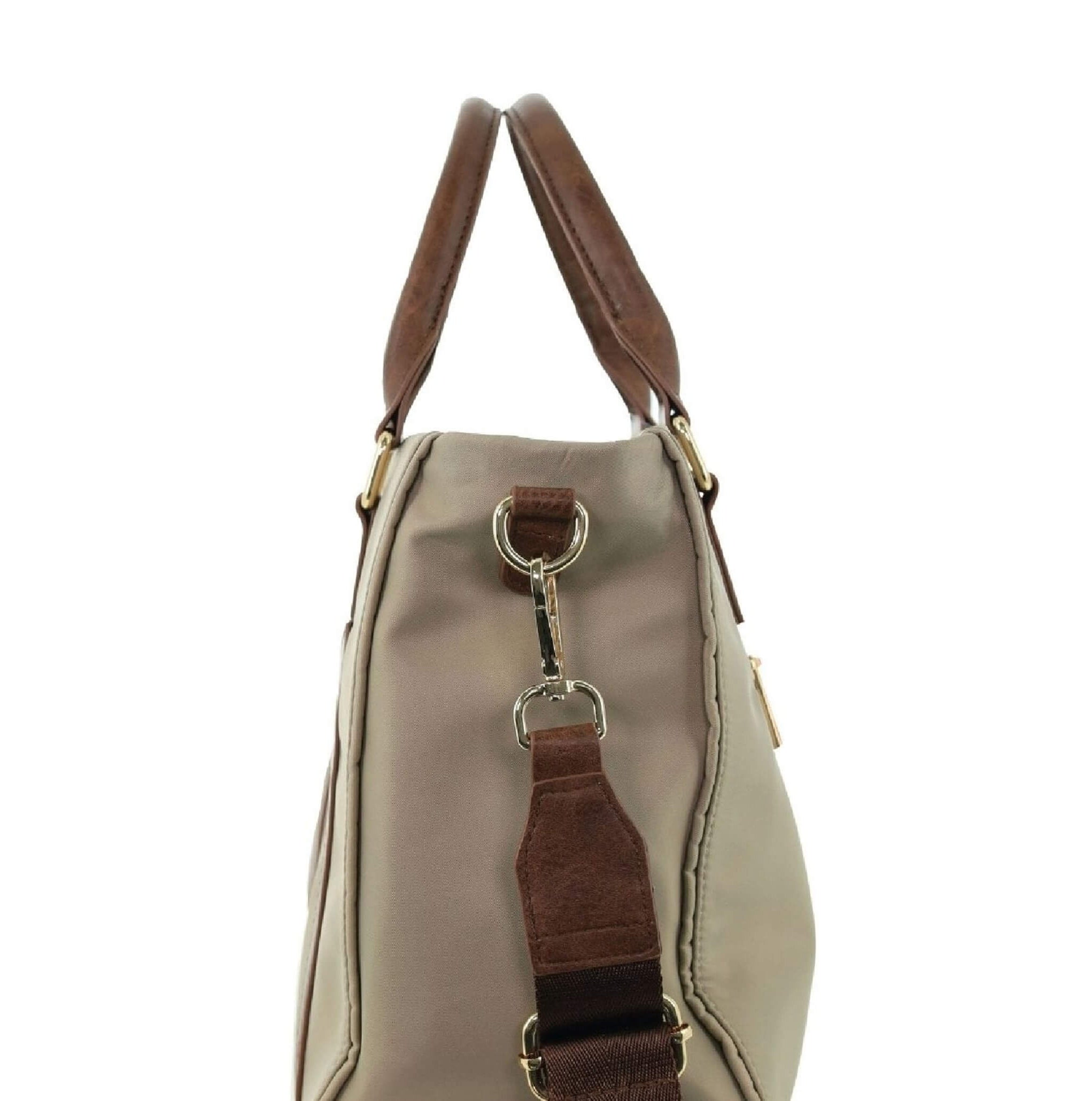 Pierre Cardin Nylon RFID Lightweight Mini Tote/Crossbody Bag In Camel
