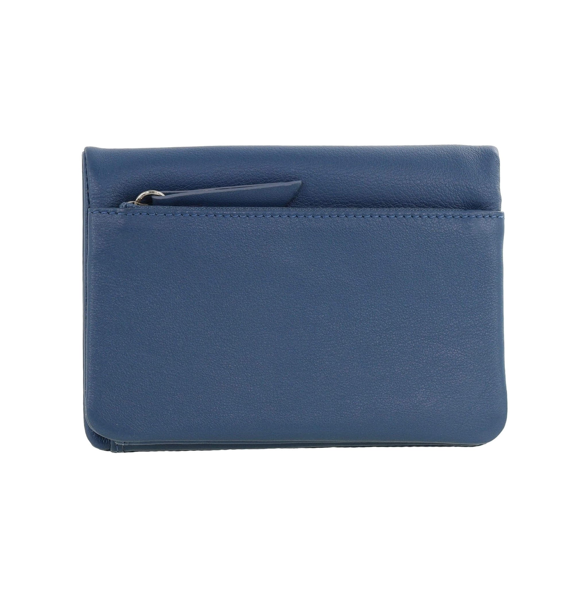 Pierre Cardin Ladies Leather Bi-fold Wallet in Blue