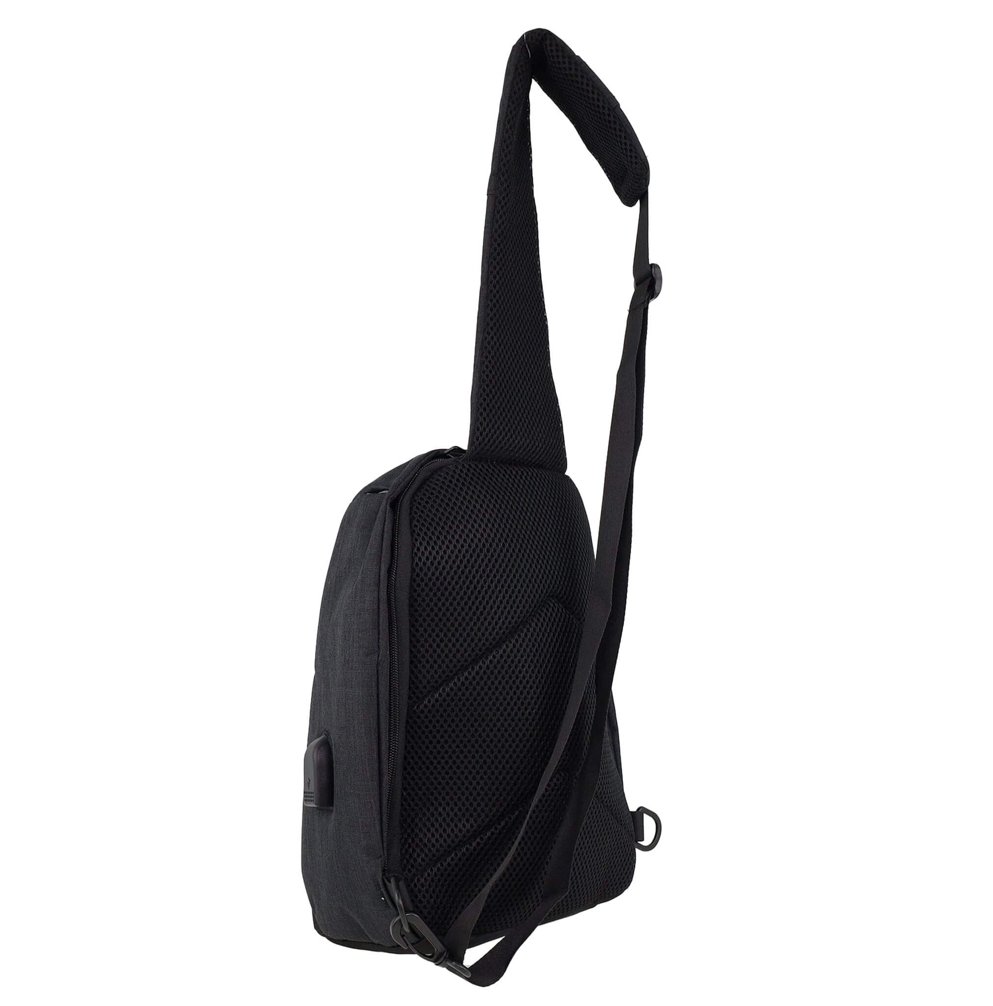 Pierre Cardin black nylon men’s sling bag