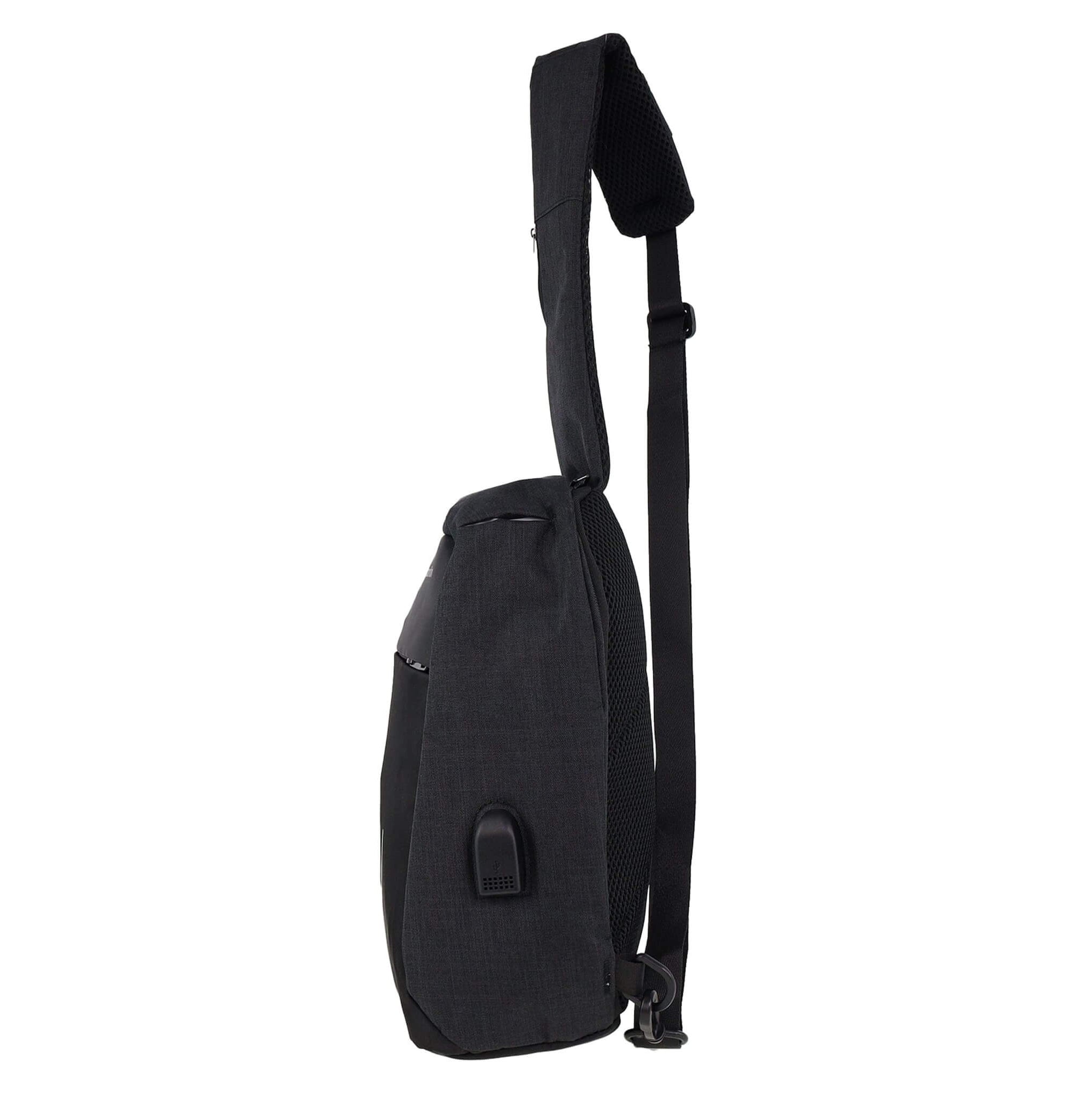 Pierre Cardin black nylon men’s sling bag