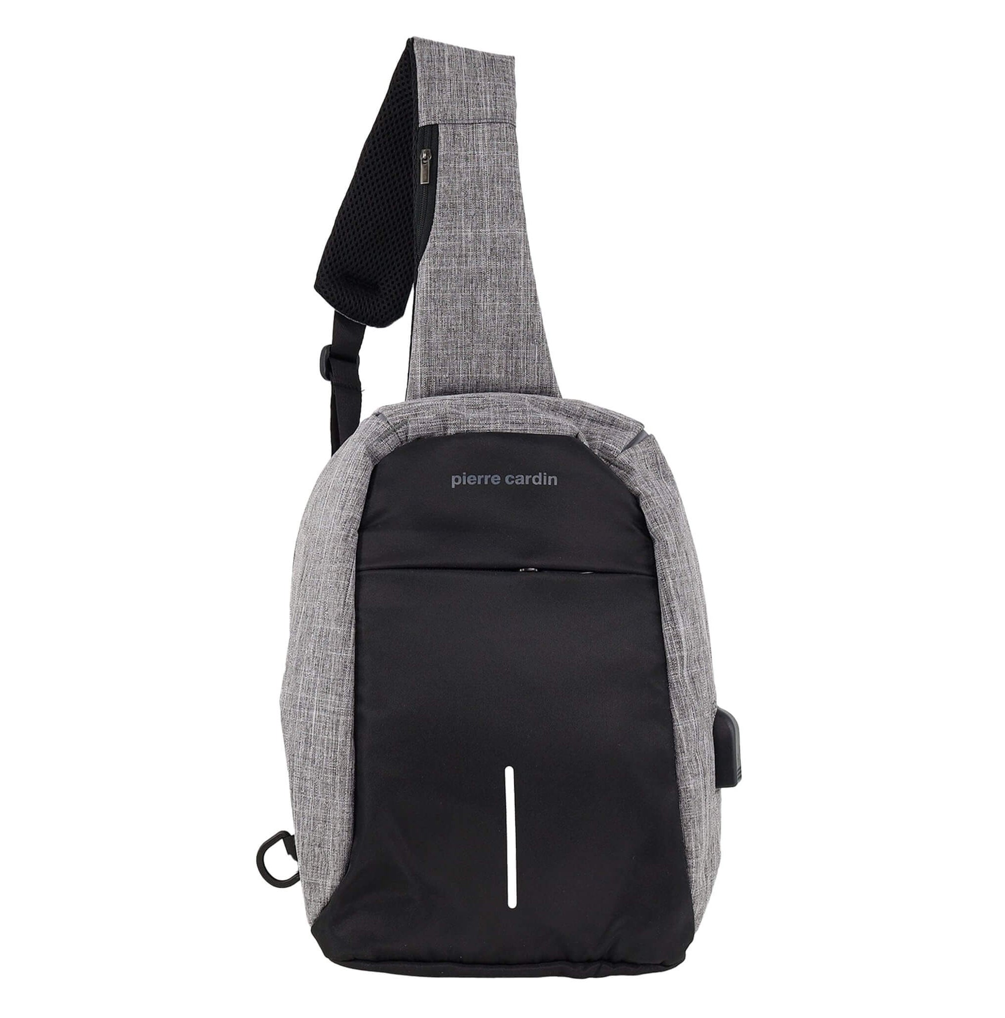 Pierre Cardin grey nylon men’s sling bag