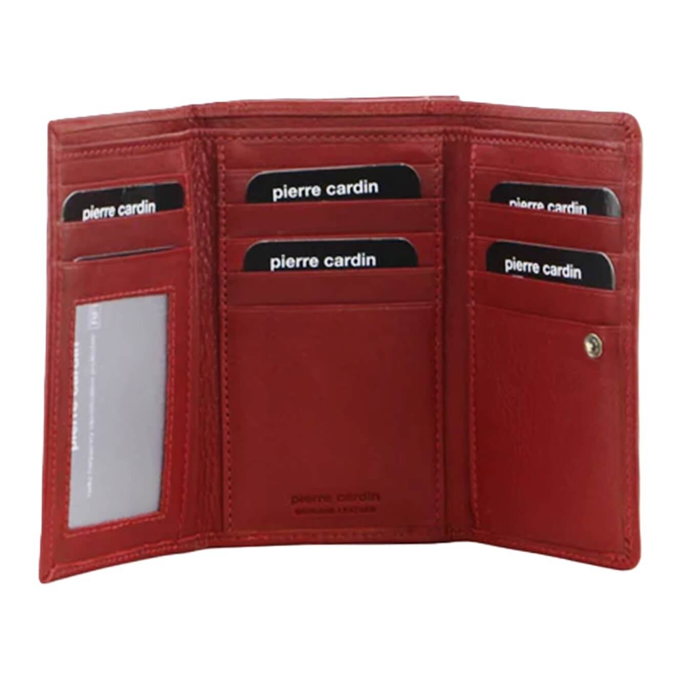 Pierre Cardin Ladies' Leather RFID Tri-fold Wallet in Red