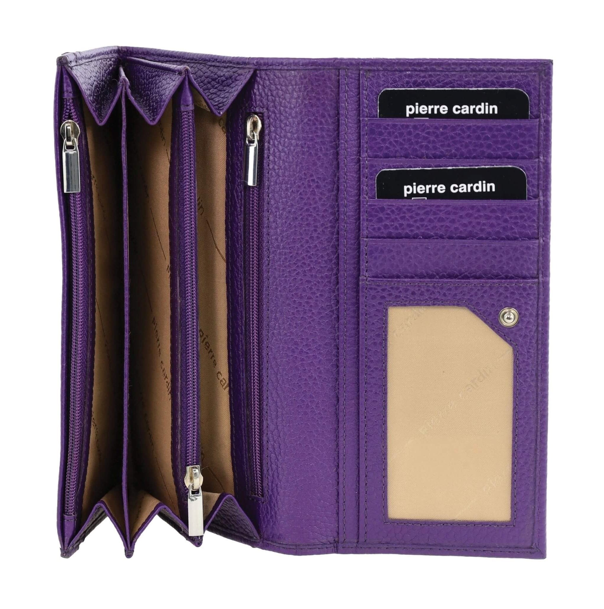 Pierre Cardin Soft Italian Ladies Leather Wallet in Purple