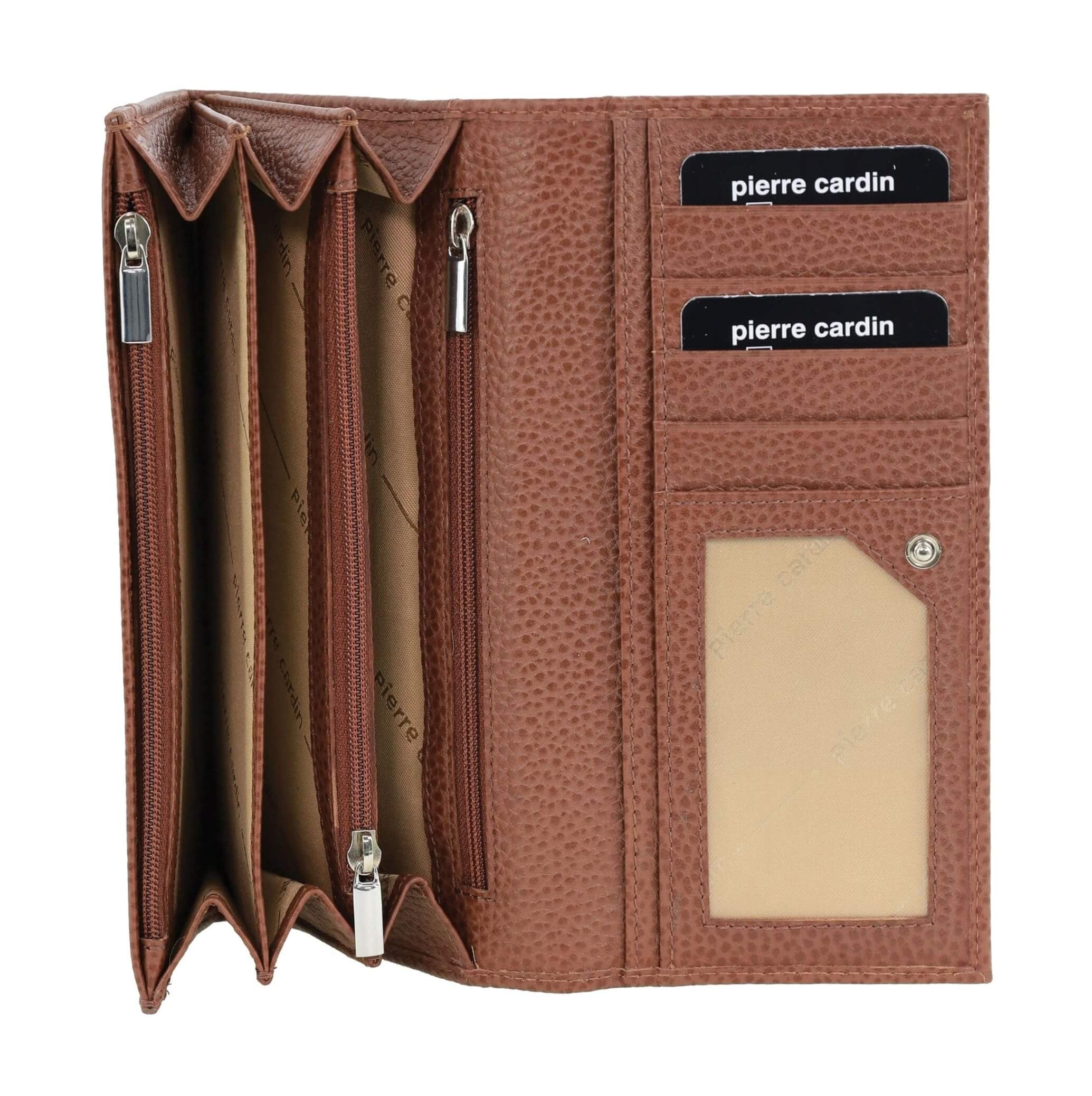 Pierre Cardin Soft Italian Ladies Leather Wallet in Tan