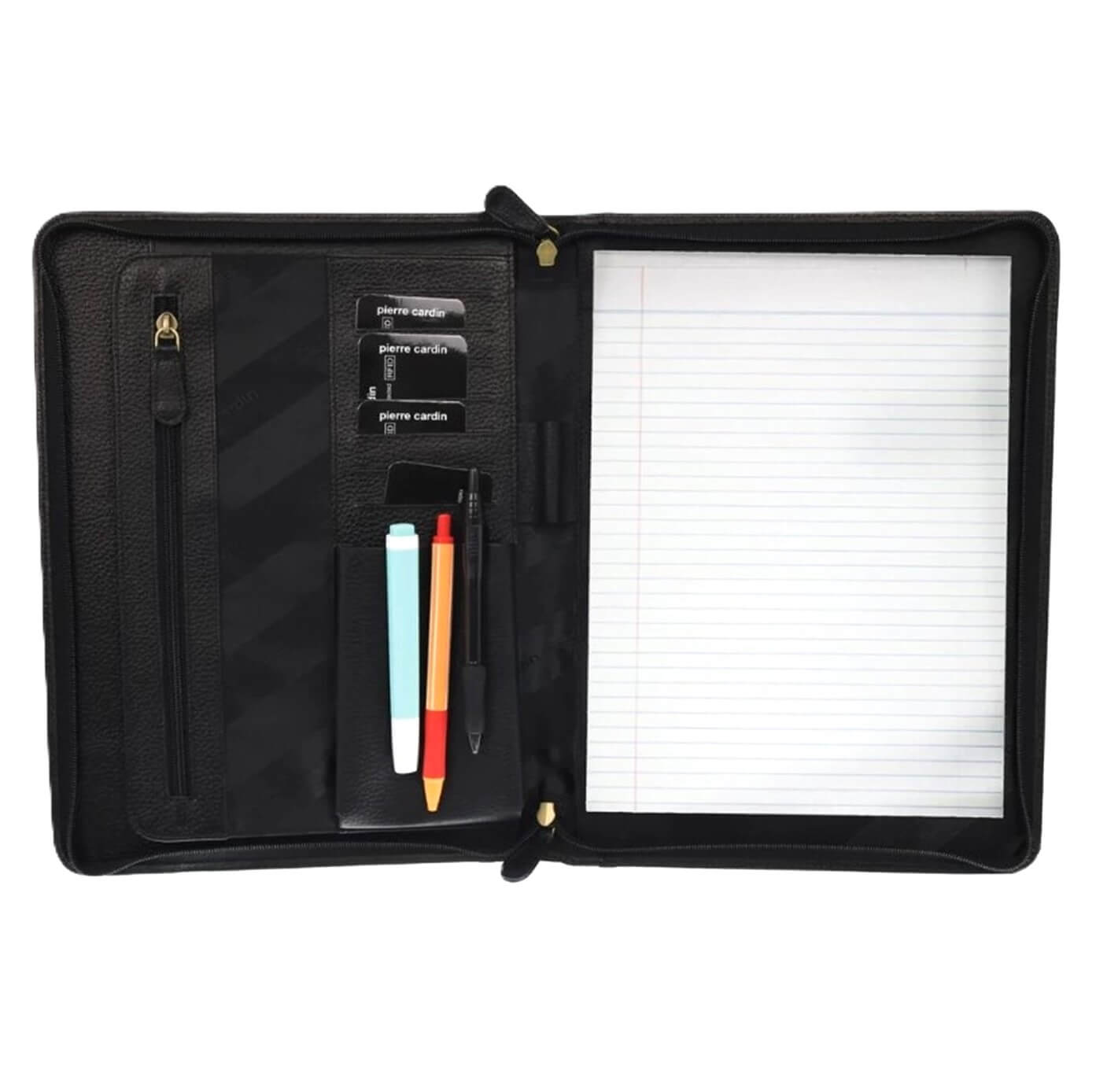 Pierre Cardin PC8872 Italian Leather A4 Business Folio/Black