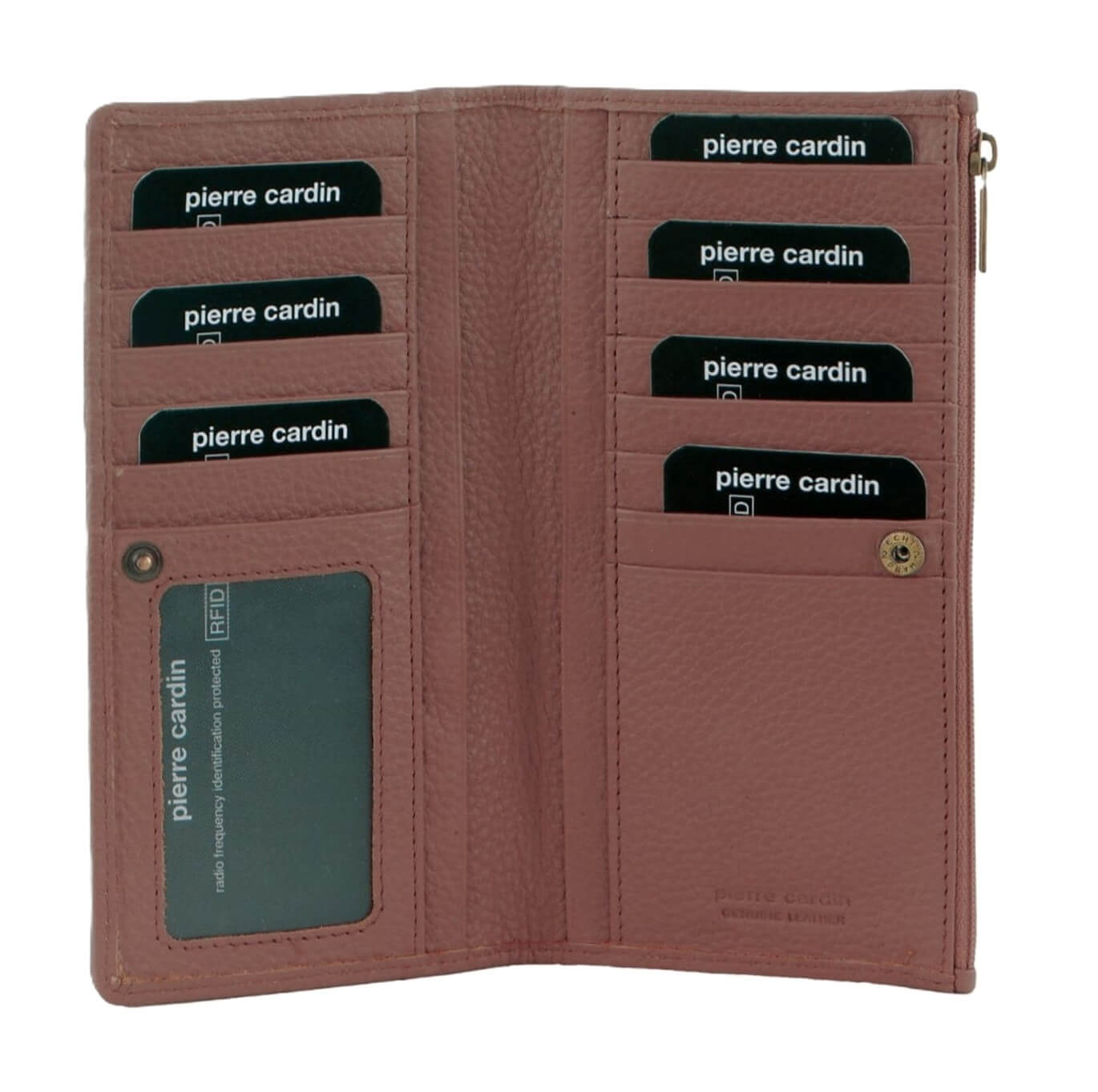 Pierre Cardin Ladies’ Genuine Leather Bi-Fold Wallet in Rose