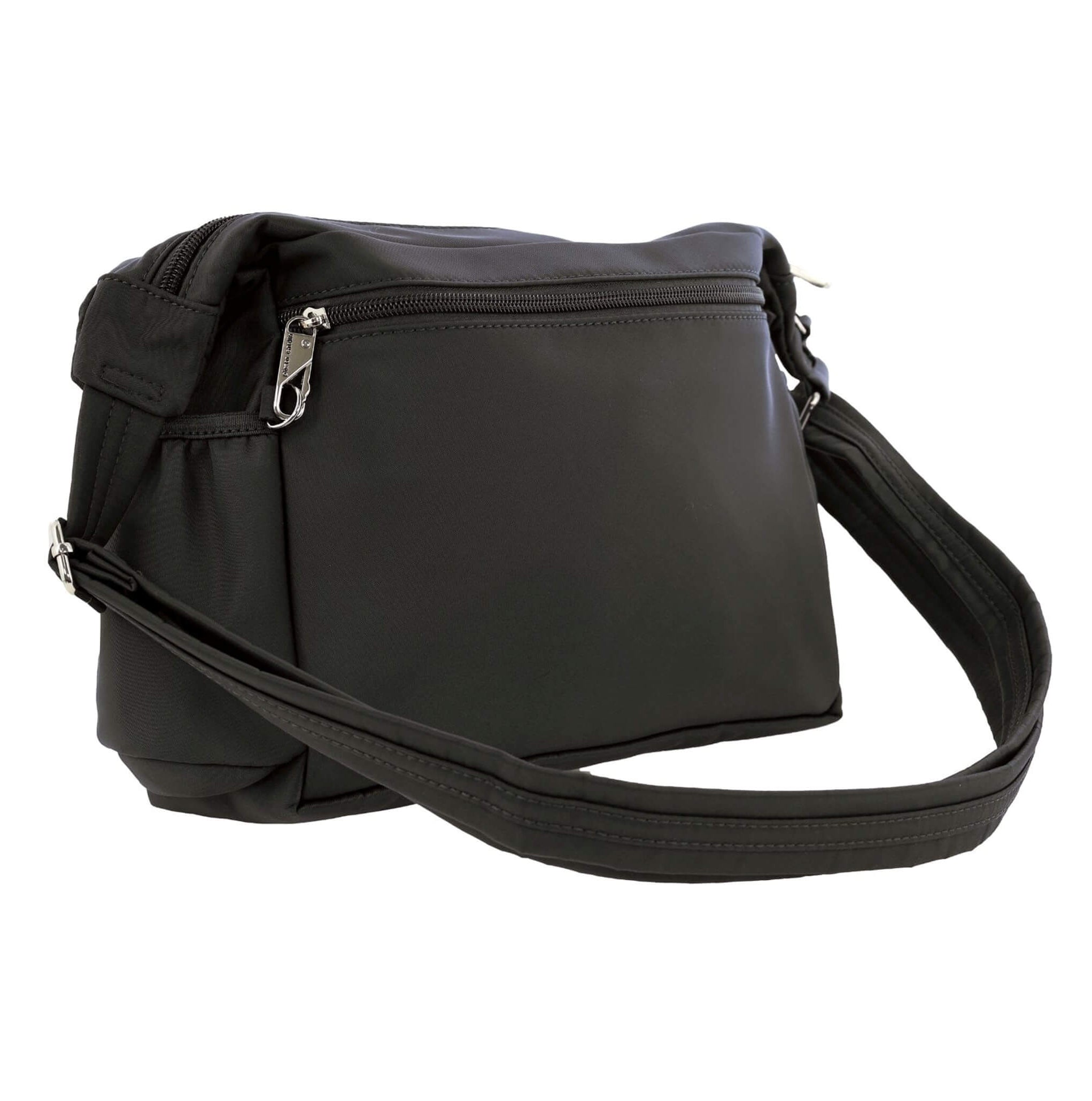 Pierre Cardin RFID Anti-Theft Nylon Crossbody Bag In Black
