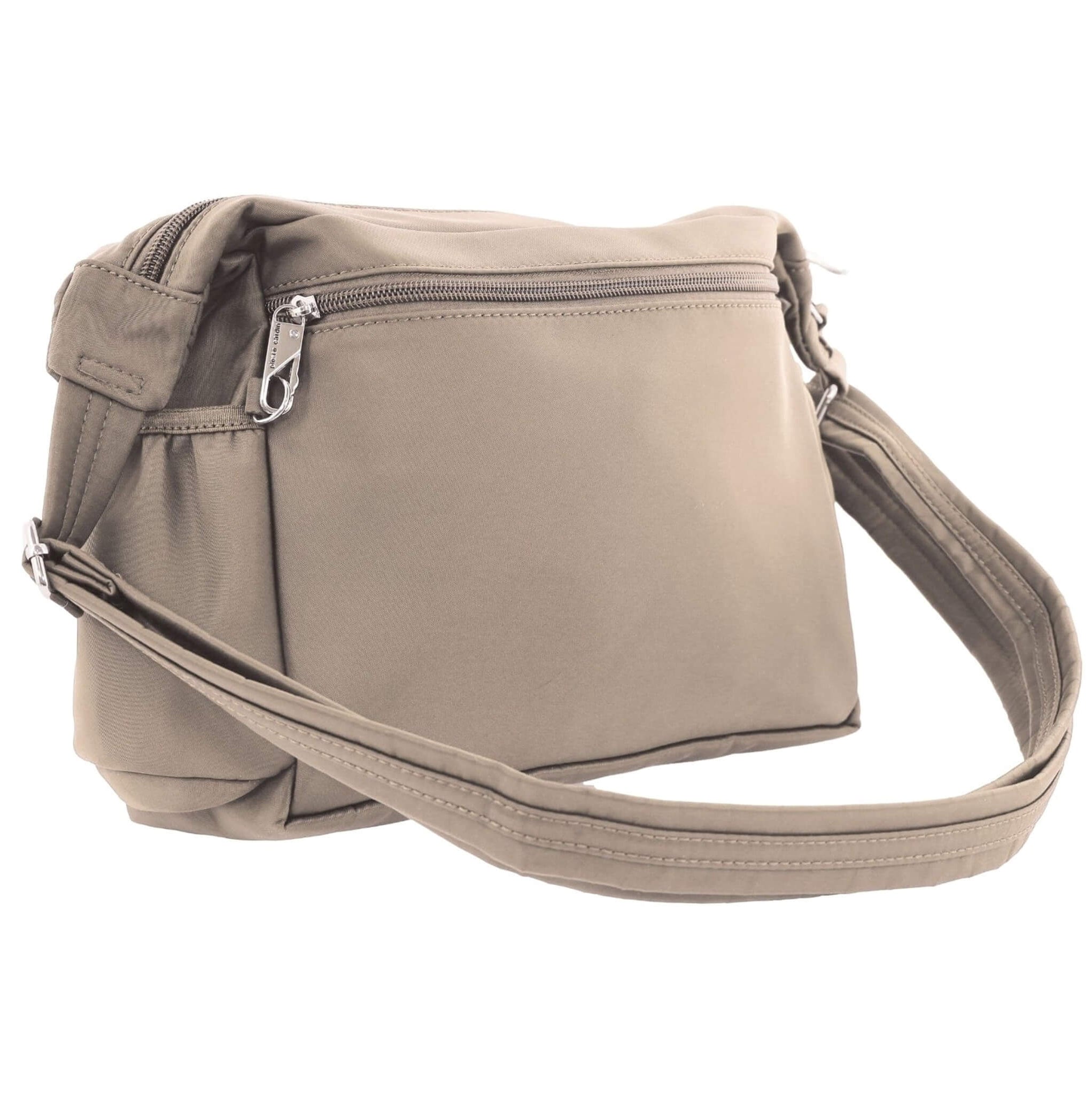 Pierre Cardin RFID Anti-Theft Nylon Crossbody Bag In Camel