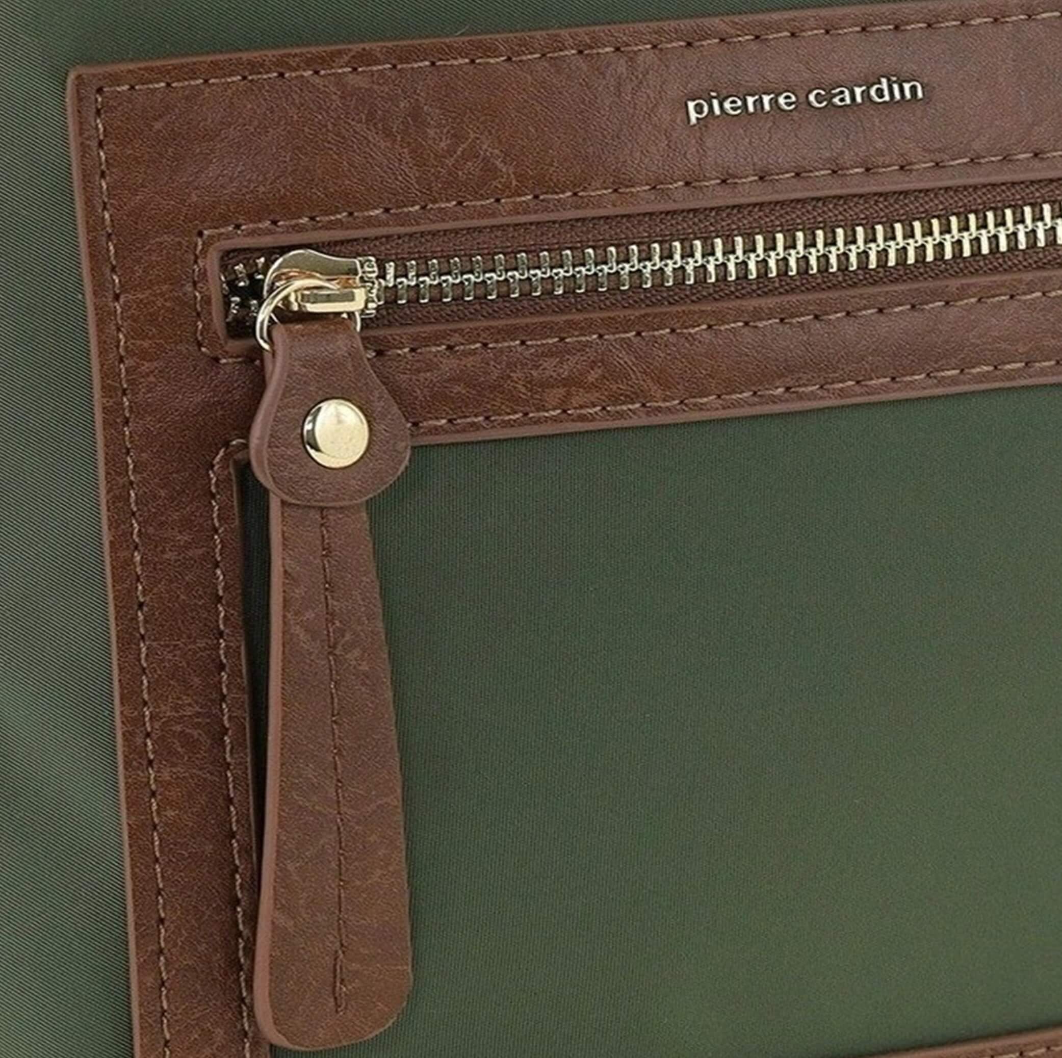 Pierre Cardin RFID Nylon Lightweight Crossbody Bag In Olive