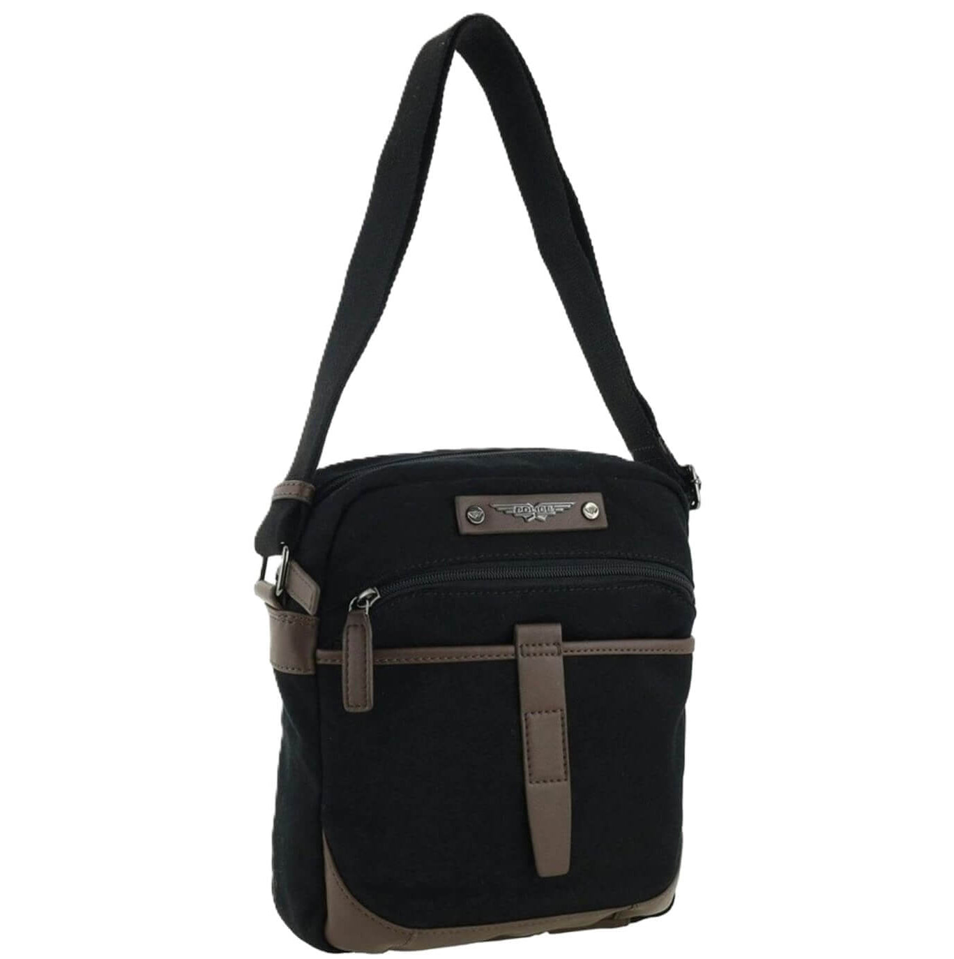 Police Men's Rustic Canvas Crossbody Bag in Black