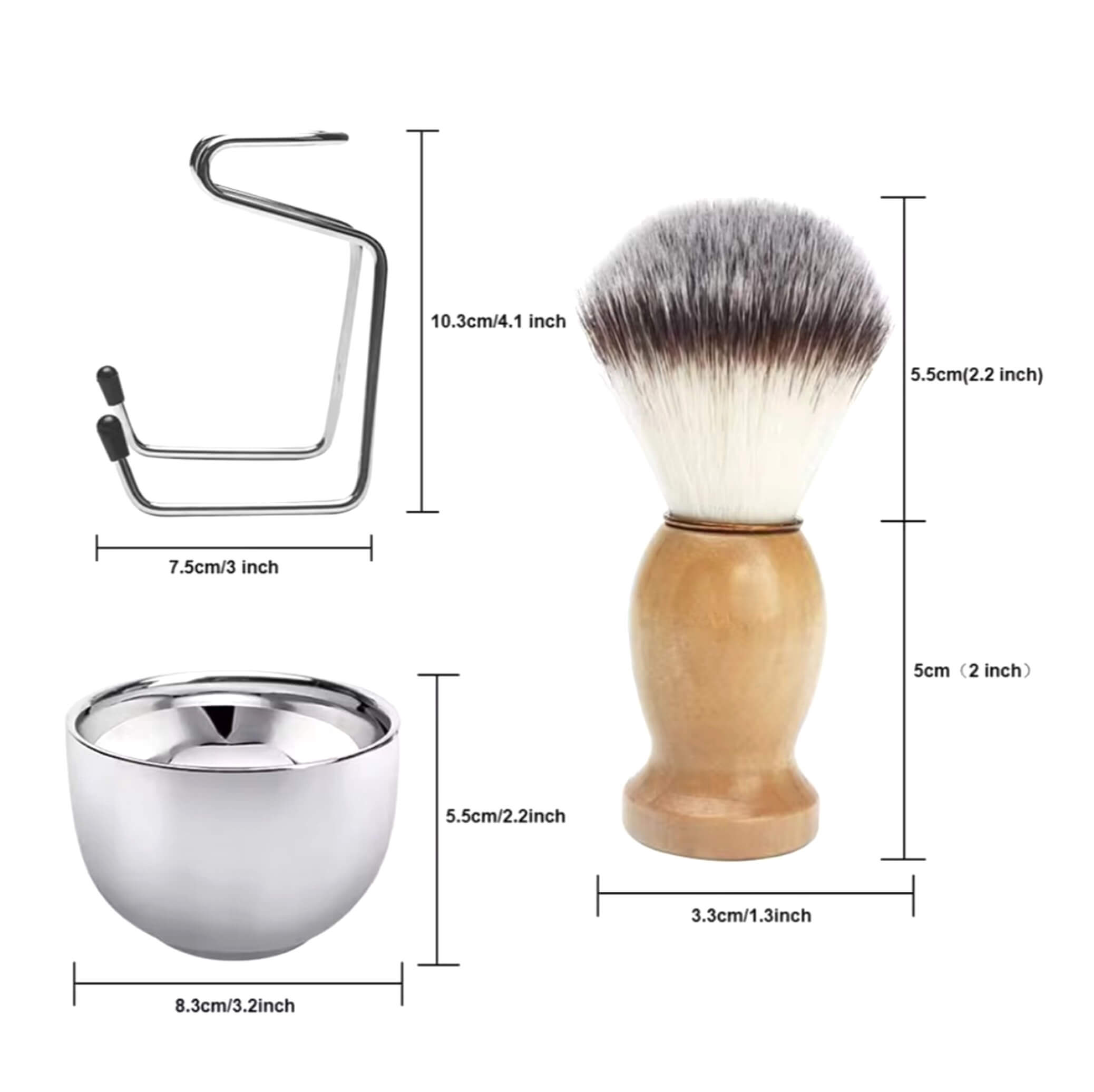 Dimension on the shaving kit