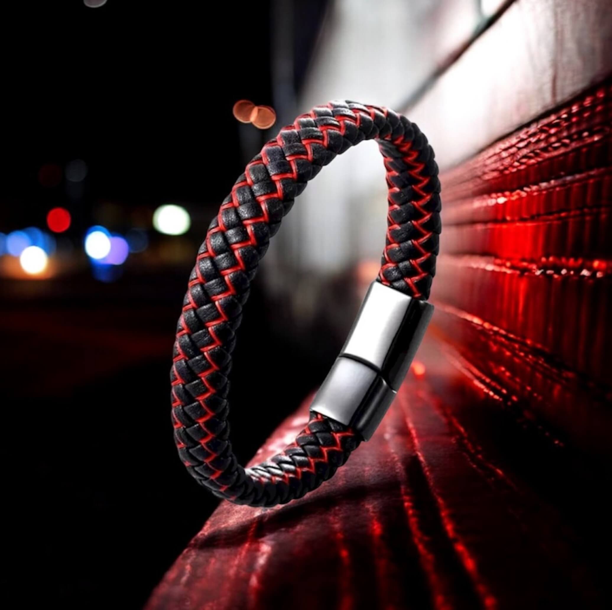 Stella Red Leather Bracelet