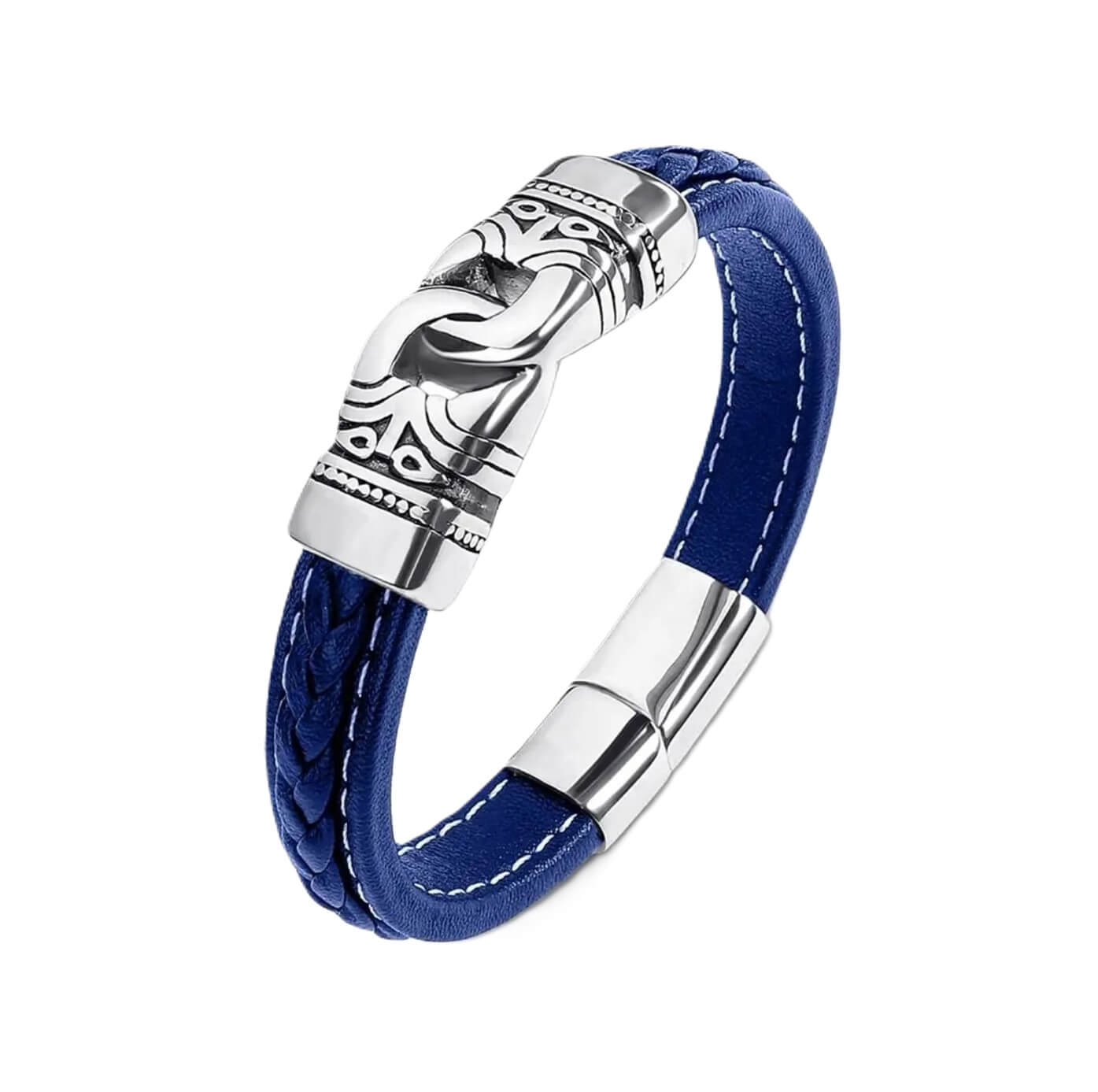 Blue Artistic Leather Bracelet