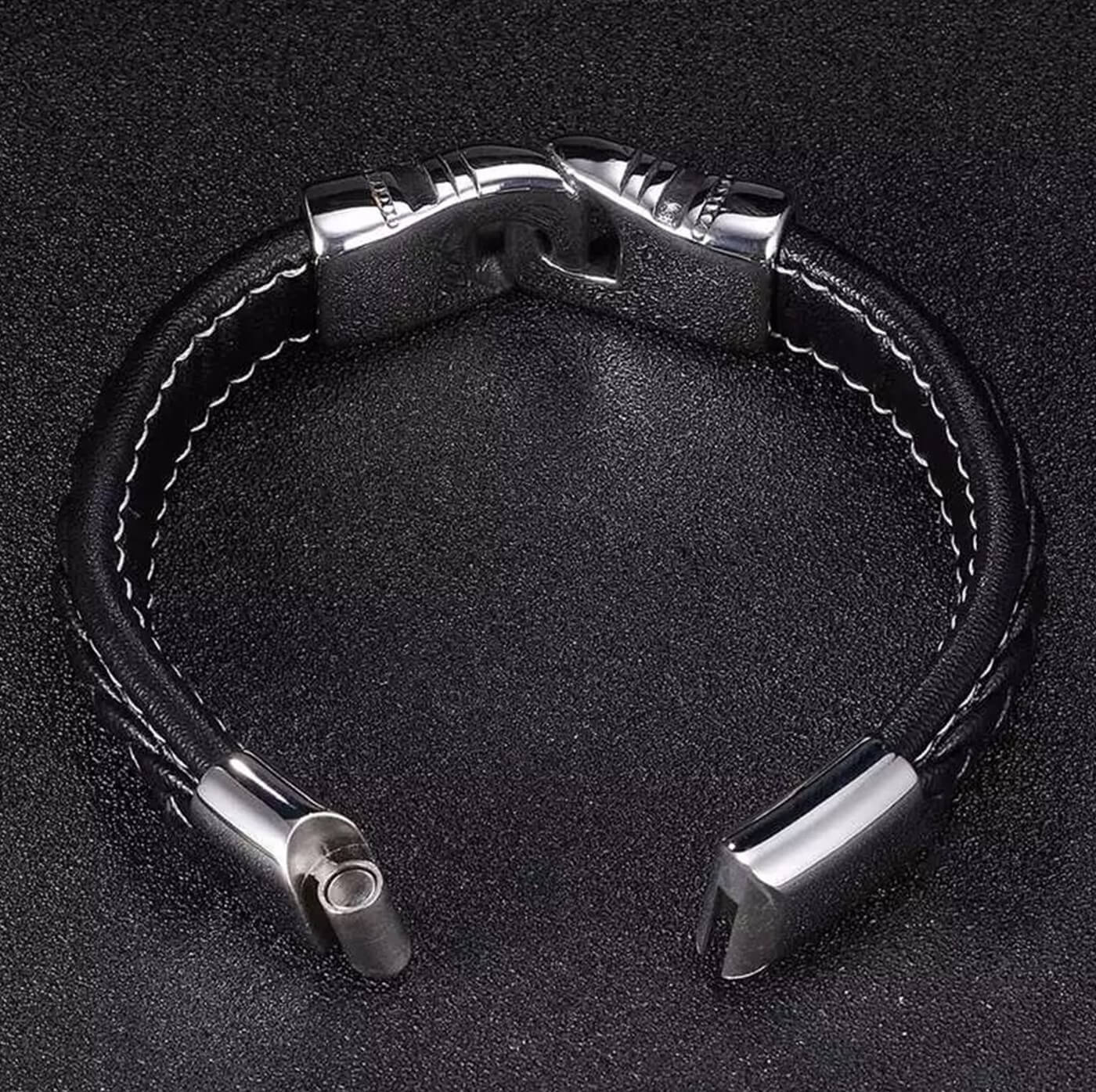Black Artistic Leather Bracelet