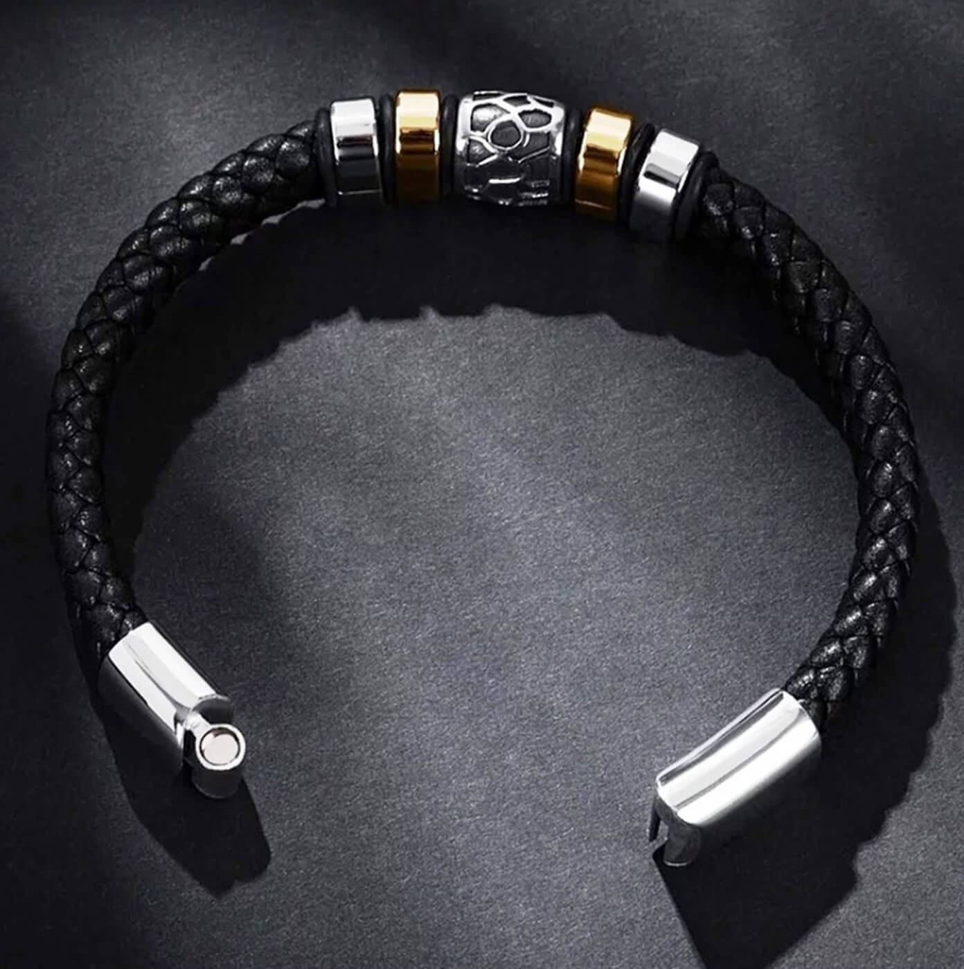 Signature Style Mens Leather Bracelet