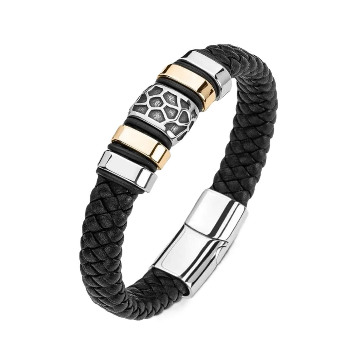 Signature Style Mens Leather Bracelet