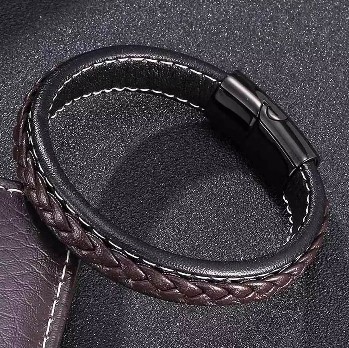  Sporty Theme Coffee Leather Bracelet