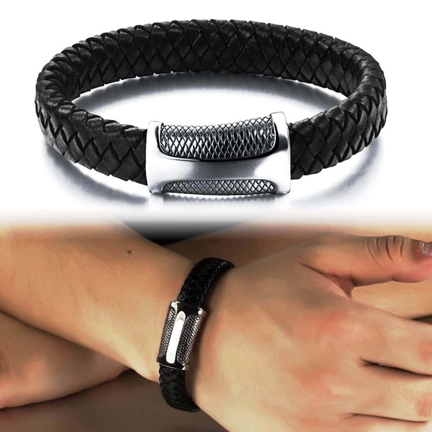 Mens Ophidian Leather Bracelet