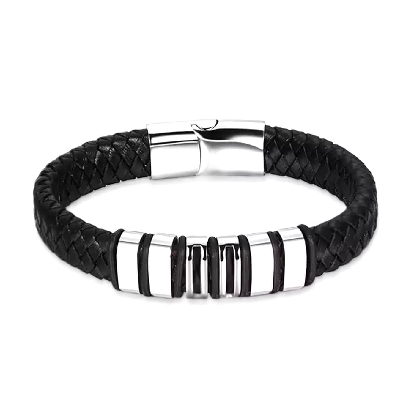Chaps Titanium Leather Bracelet