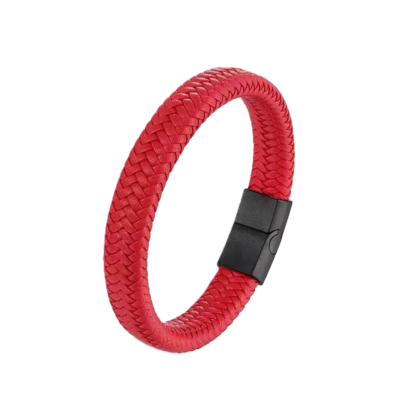 Unisex Red Leather Bracelet