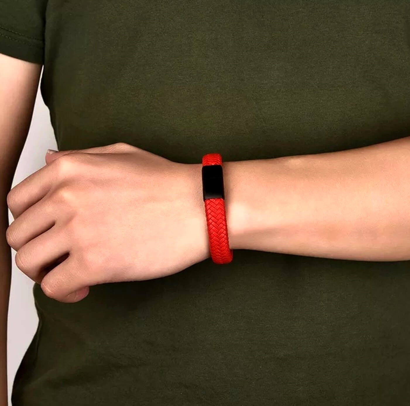 Unisex Red Leather Bracelet